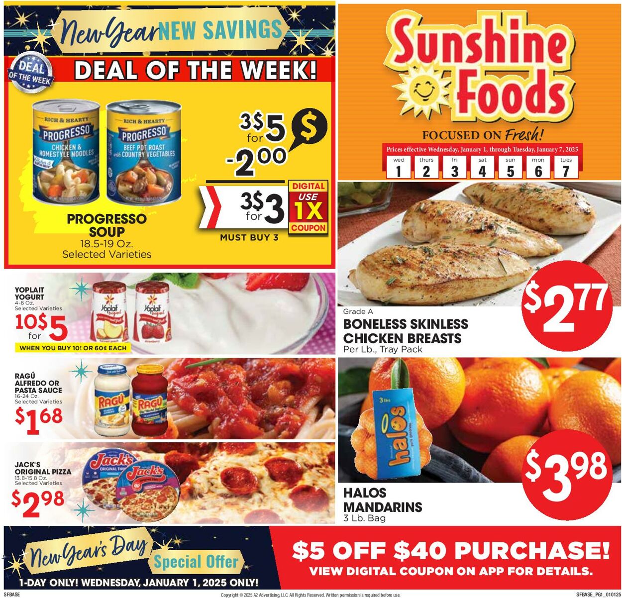 Weekly ad Sunshine Foods 01/01/2025 - 01/07/2025