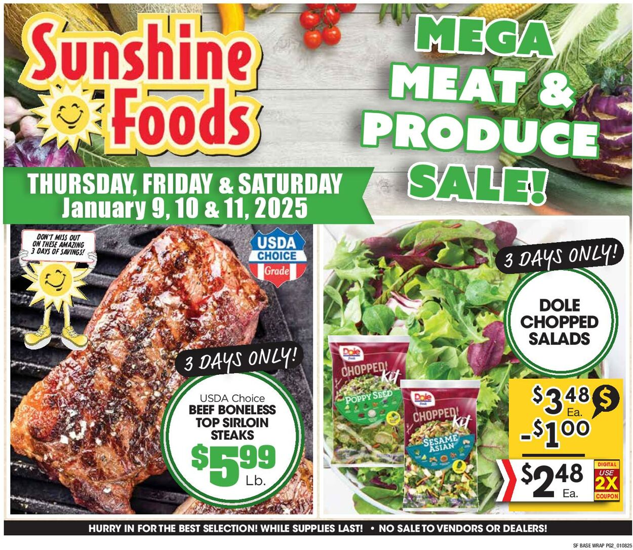 Weekly ad Sunshine Foods 01/08/2025 - 01/14/2025