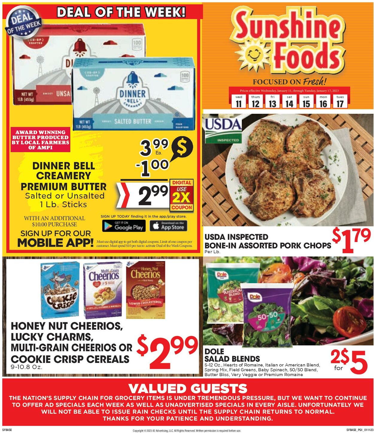 Weekly ad Sunshine Foods 01/11/2023-01/17/2023