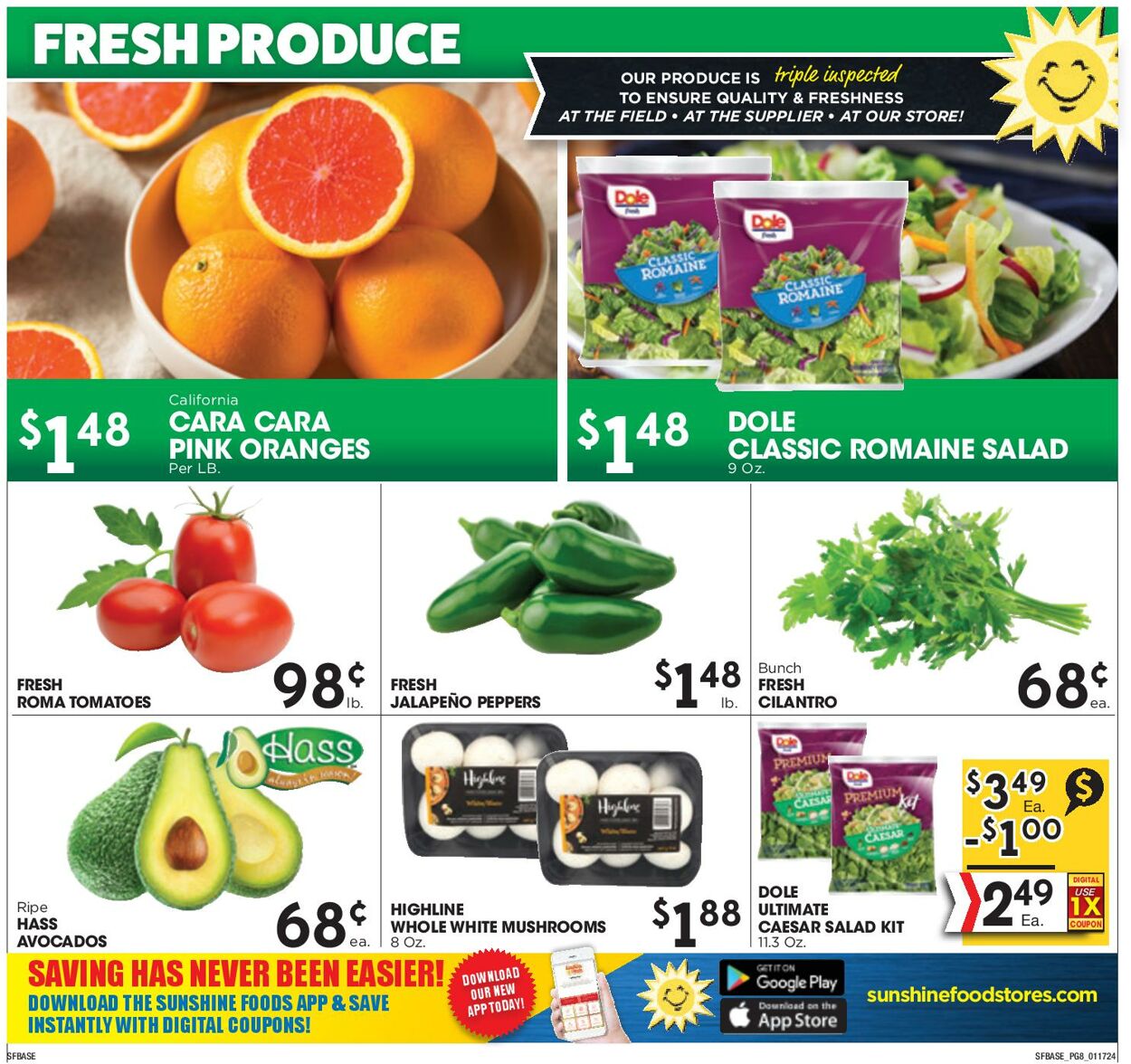 Weekly ad Sunshine Foods 01/17/2024 - 01/23/2024