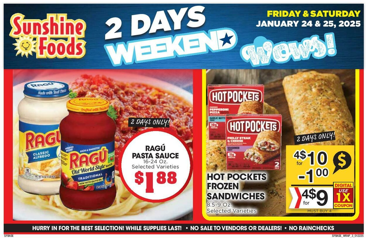 Weekly ad Sunshine Foods 01/22/2025 - 01/28/2025