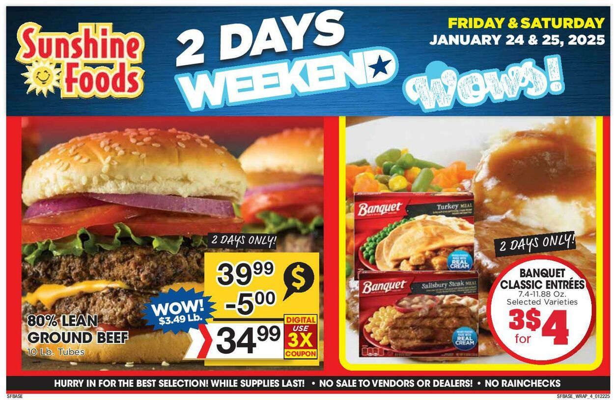 Weekly ad Sunshine Foods 01/22/2025 - 01/28/2025