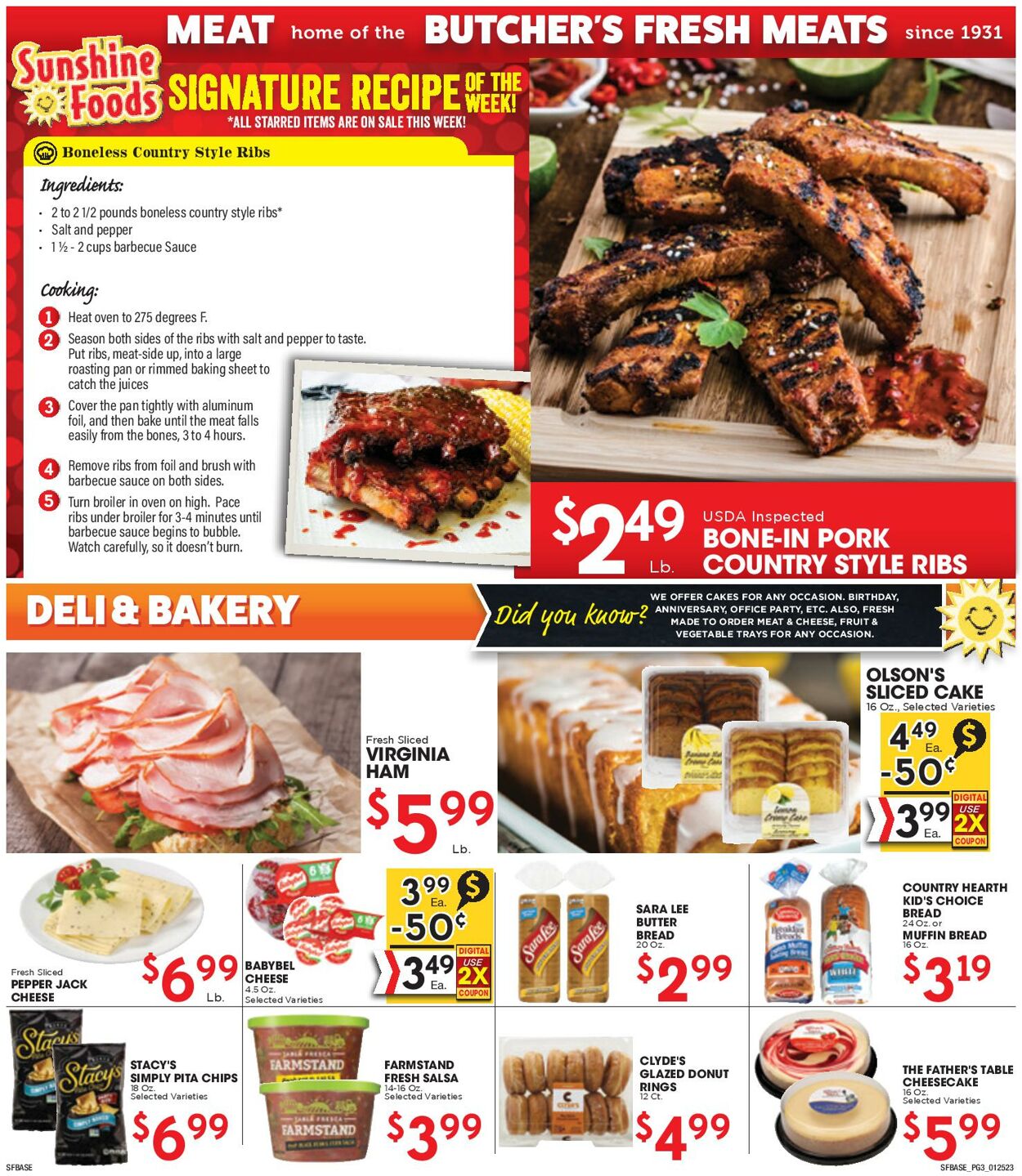 Weekly ad Sunshine Foods 01/25/2023 - 01/31/2023
