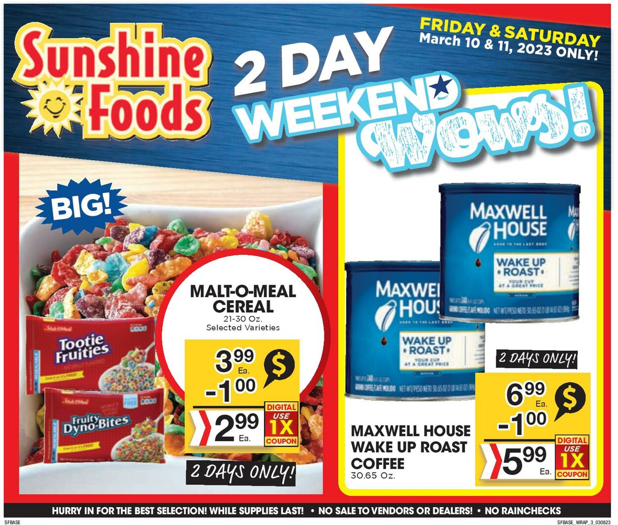 Weekly ad Sunshine Foods 03/08/2023 - 03/14/2023