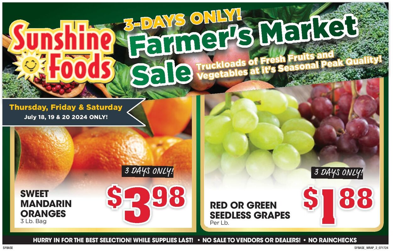 Weekly ad Sunshine Foods 07/17/2024 - 07/23/2024