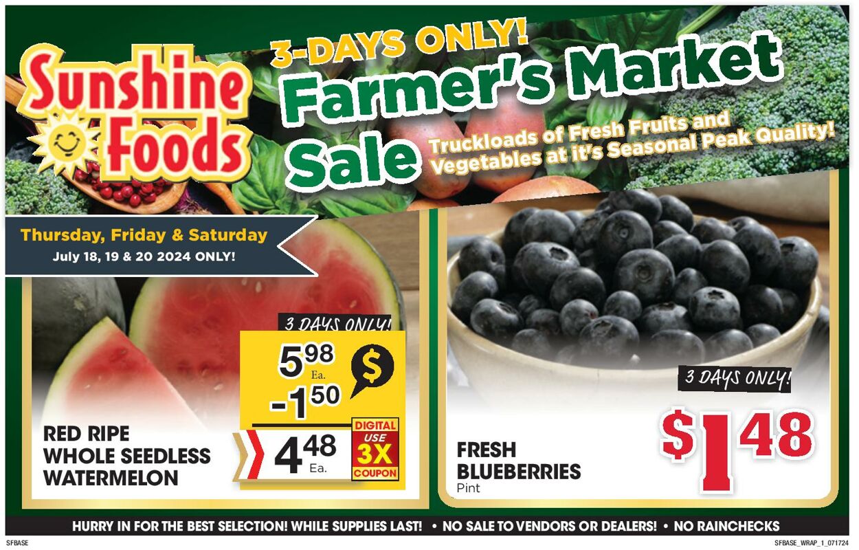 Weekly ad Sunshine Foods 07/17/2024 - 07/23/2024