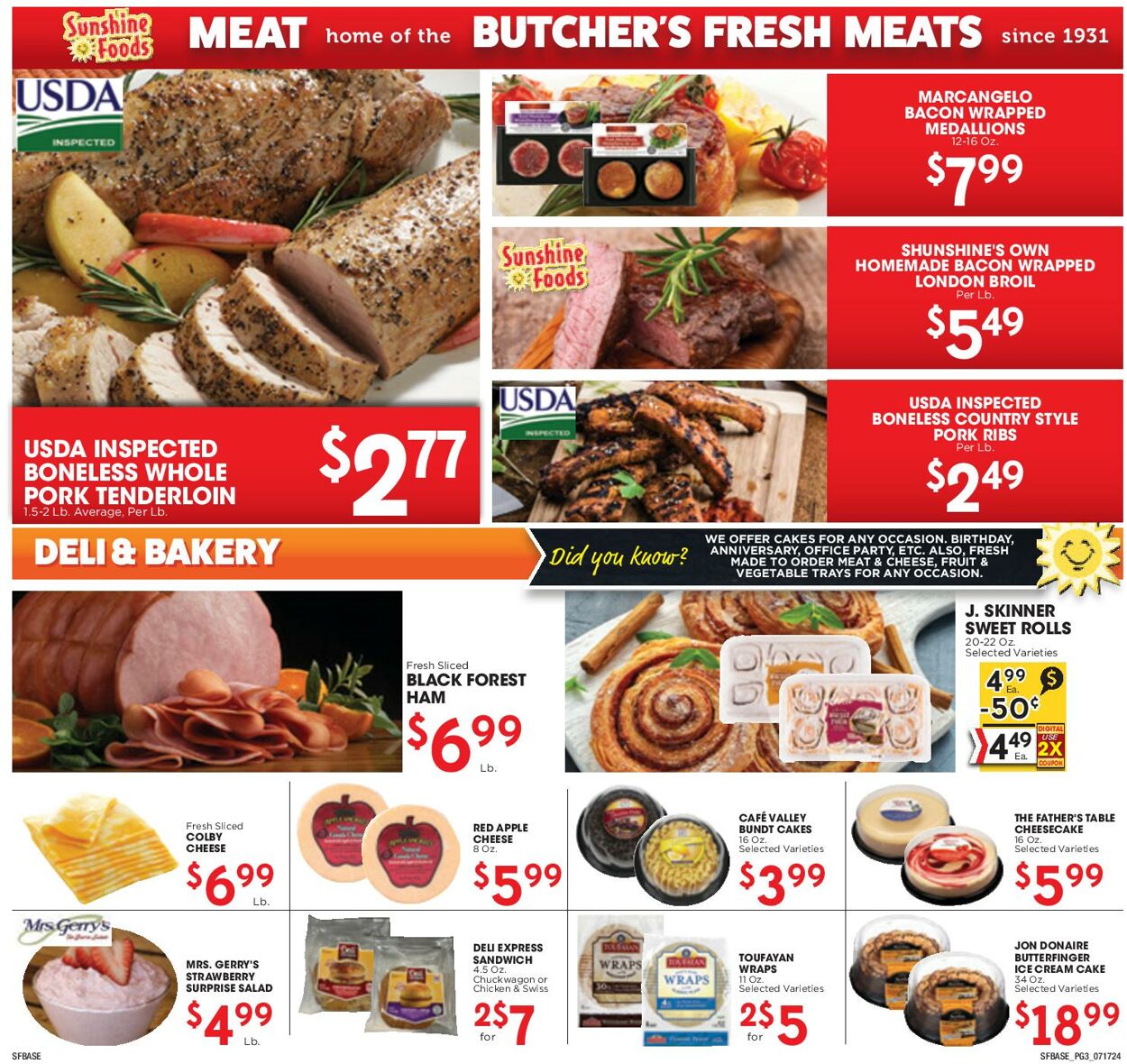 Weekly ad Sunshine Foods 07/17/2024 - 07/23/2024