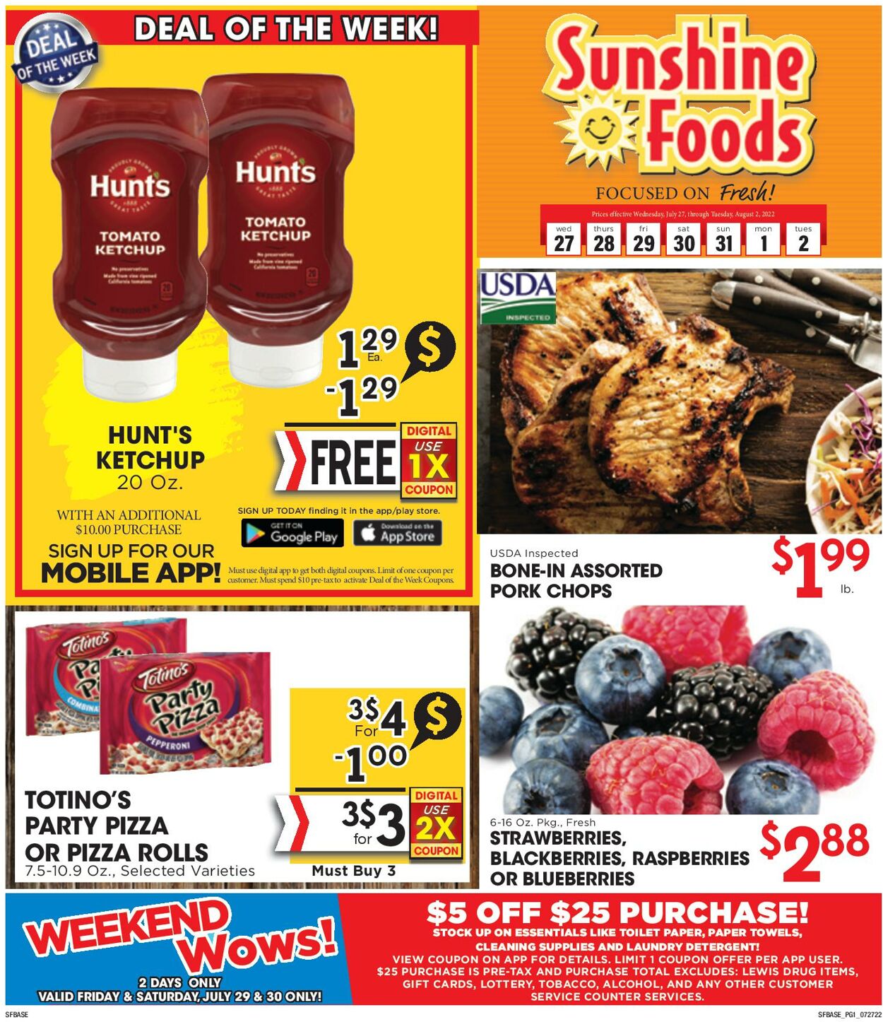 Weekly ad Sunshine Foods 07/27/2022 - 08/02/2022