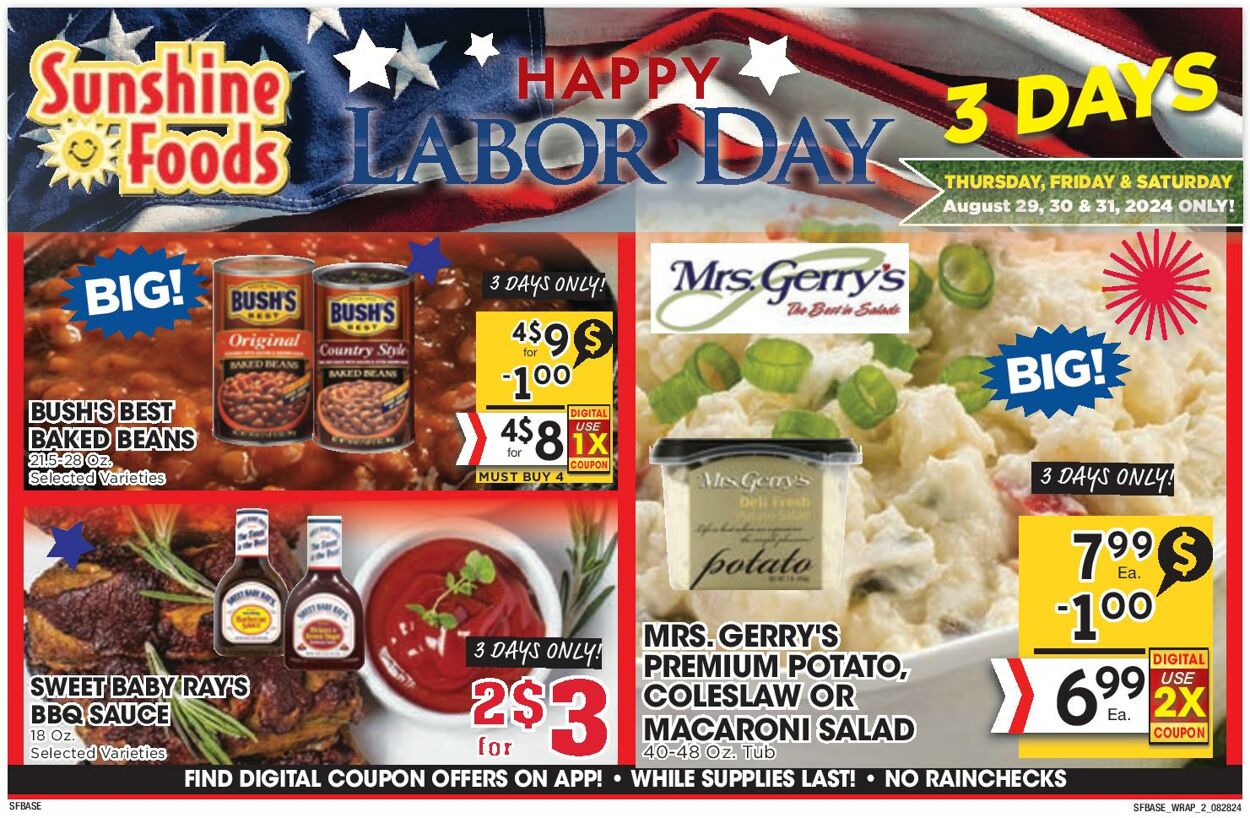 Weekly ad Sunshine Foods 08/28/2024 - 09/03/2024