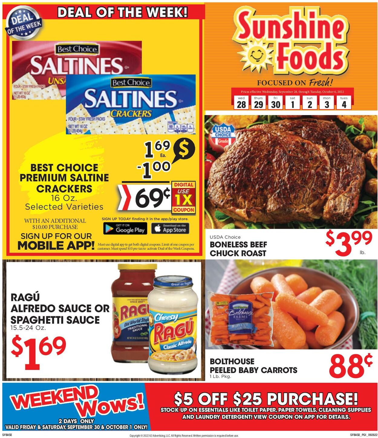 Weekly ad Sunshine Foods 09/28/2022 - 10/04/2022