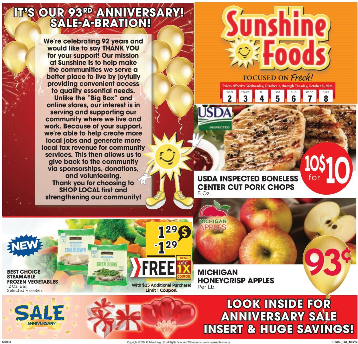 Weekly ad Sunshine Foods 10/02/2024 - 10/08/2024