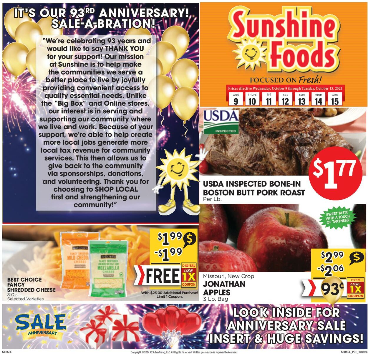 Weekly ad Sunshine Foods 10/09/2024 - 10/15/2024