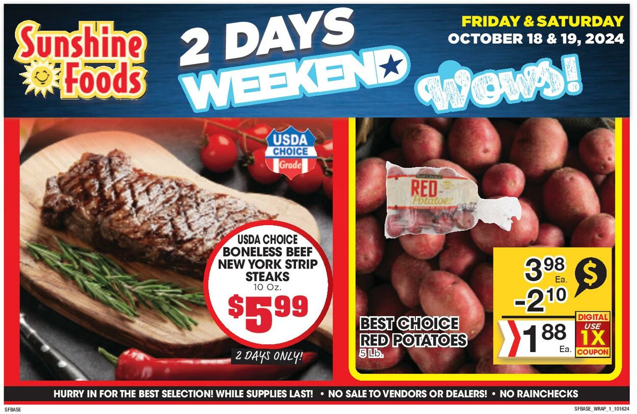 Weekly ad Sunshine Foods 10/16/2024 - 10/22/2024