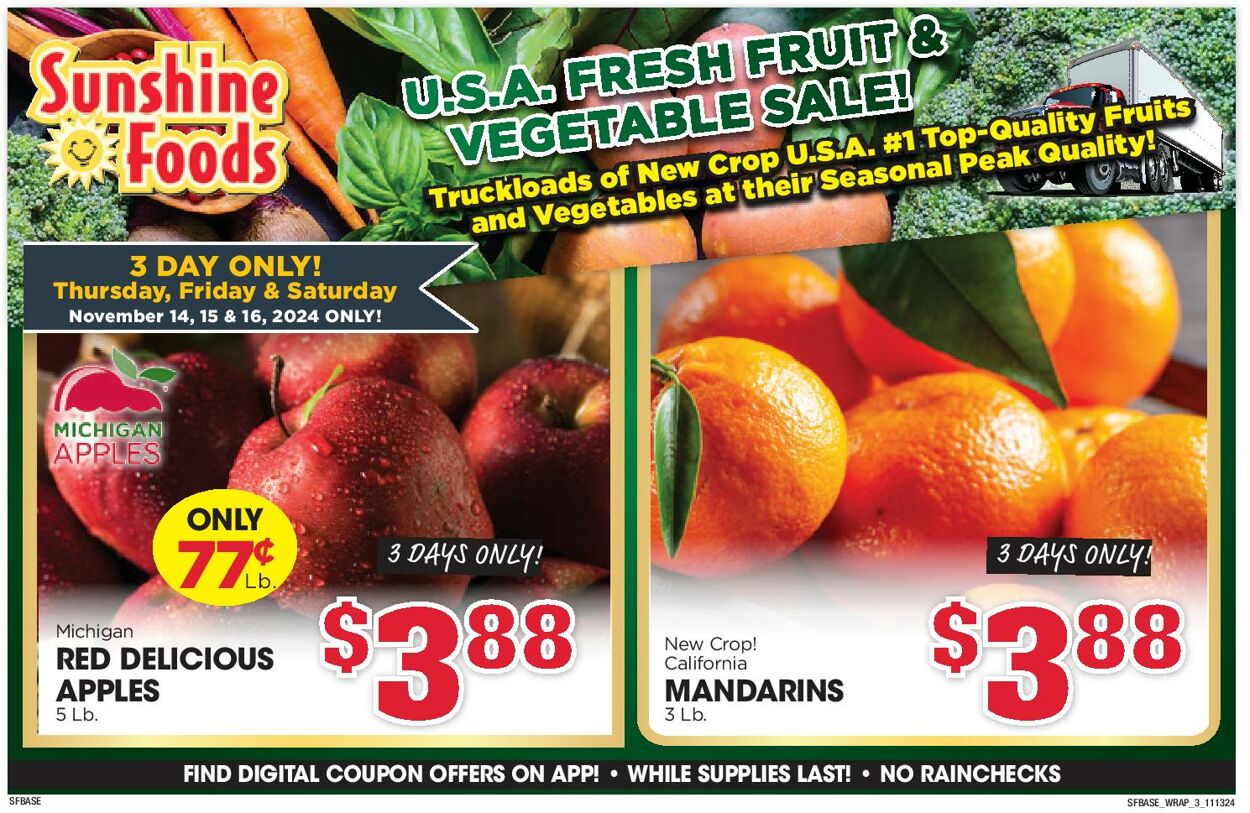 Weekly ad Sunshine Foods 11/13/2024 - 11/19/2024