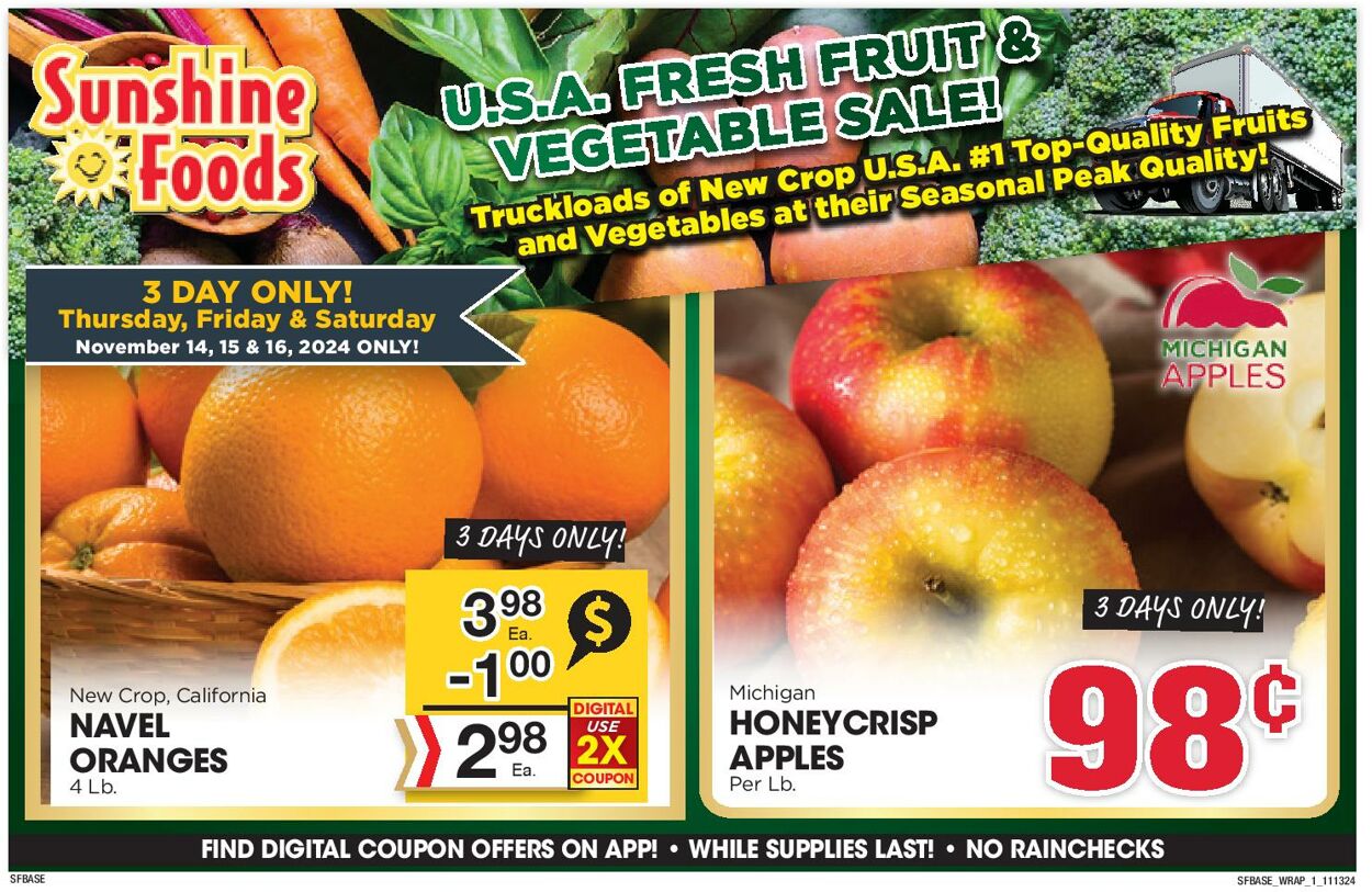 Weekly ad Sunshine Foods 11/13/2024 - 11/19/2024