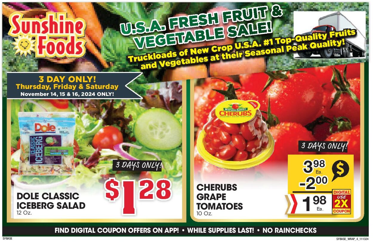 Weekly ad Sunshine Foods 11/13/2024 - 11/19/2024