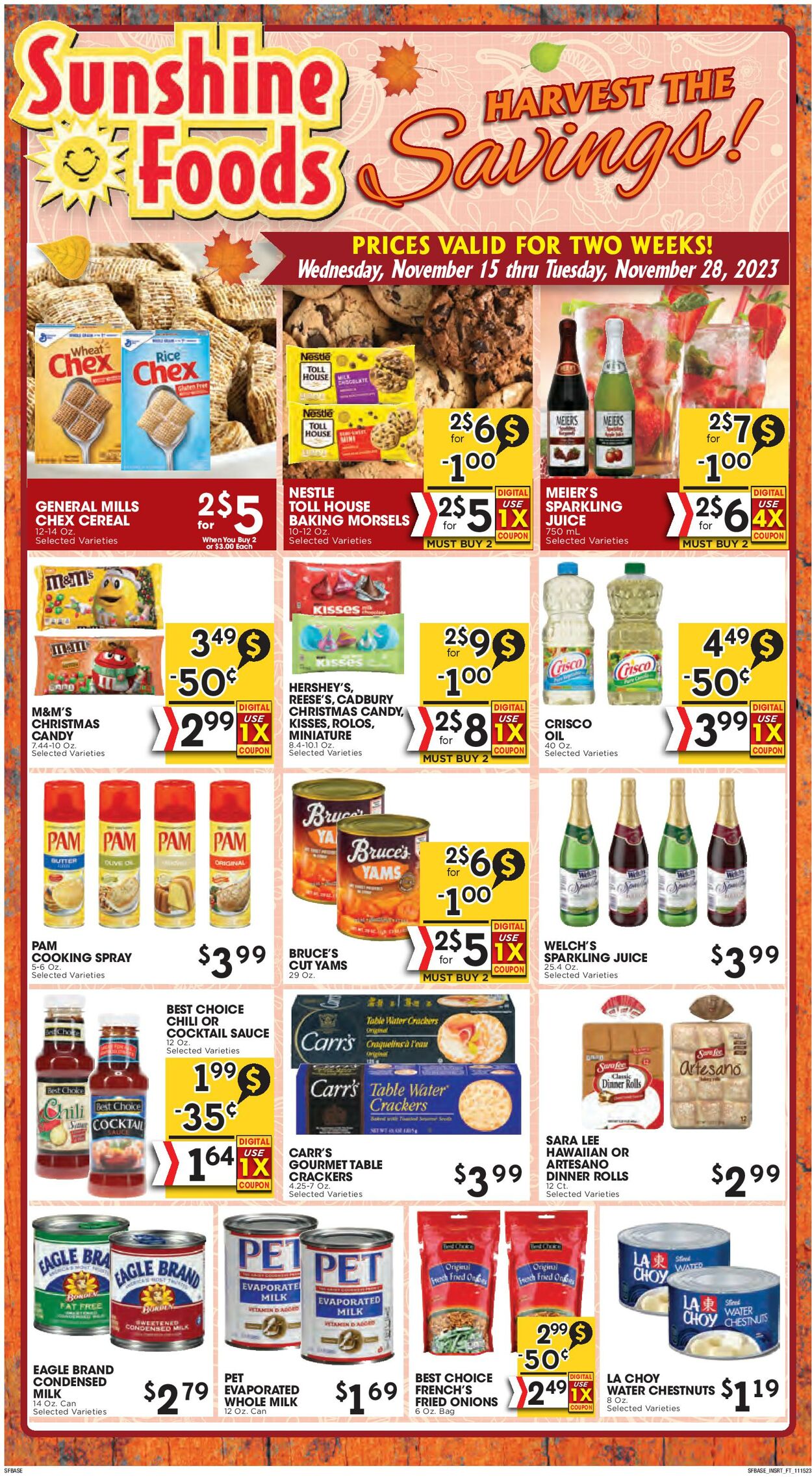 Weekly ad Sunshine Foods 11/15/2023 - 11/28/2023