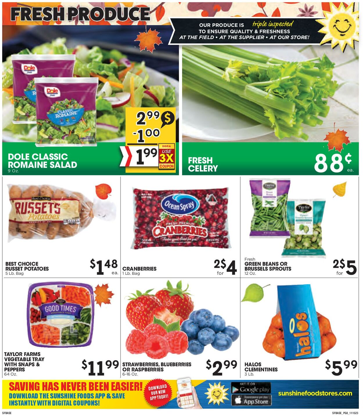 Weekly ad Sunshine Foods 11/15/2023 - 11/28/2023