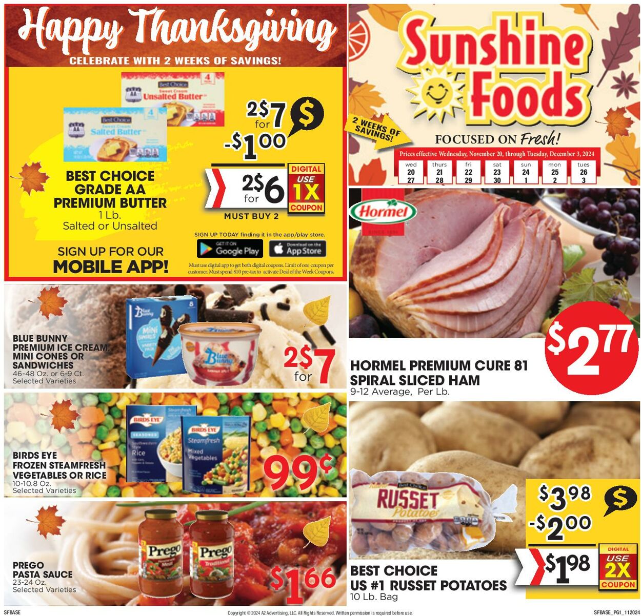 Weekly ad Sunshine Foods 11/20/2024 - 12/03/2024