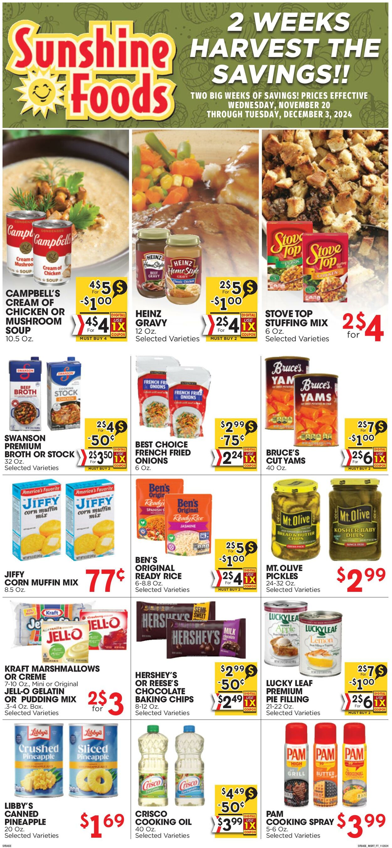 Weekly ad Sunshine Foods 11/20/2024 - 12/03/2024