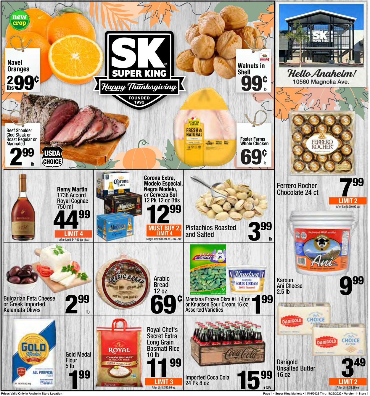 Weekly ad Super King Markets 11/16/2022 - 11/22/2022