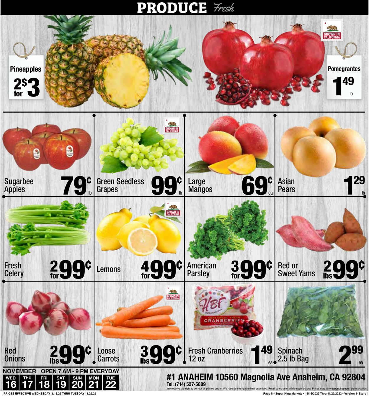 Weekly ad Super King Markets 11/16/2022 - 11/22/2022