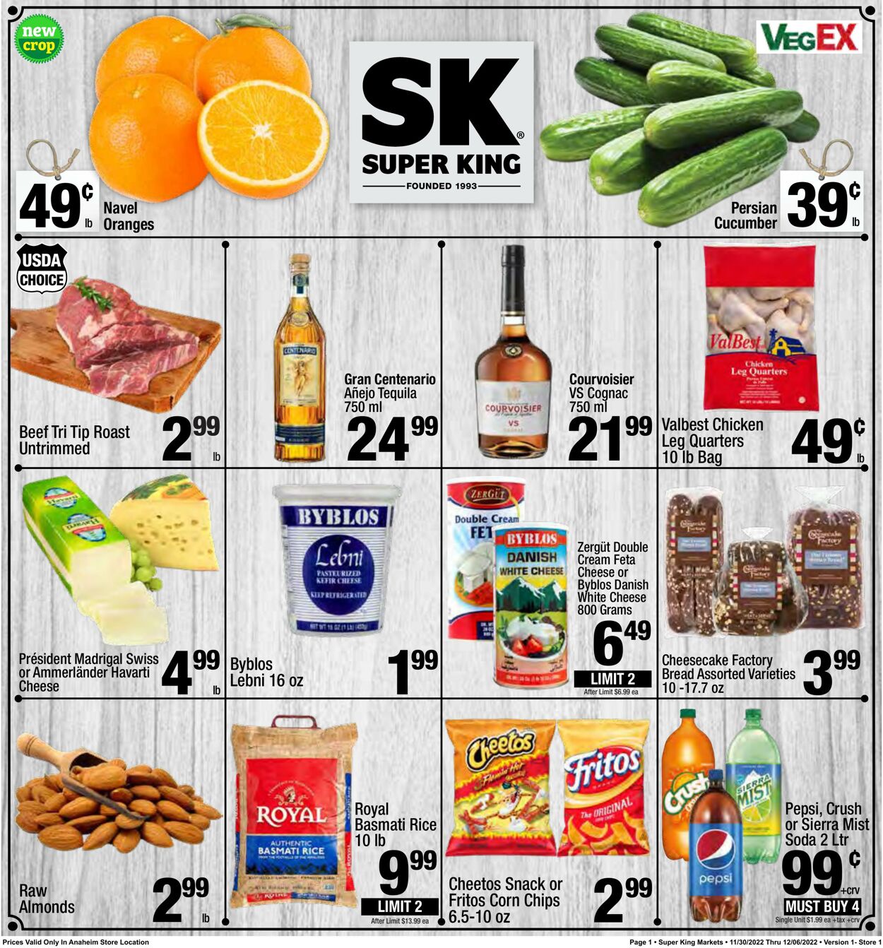Weekly ad Super King Markets 11/30/2022 - 12/06/2022