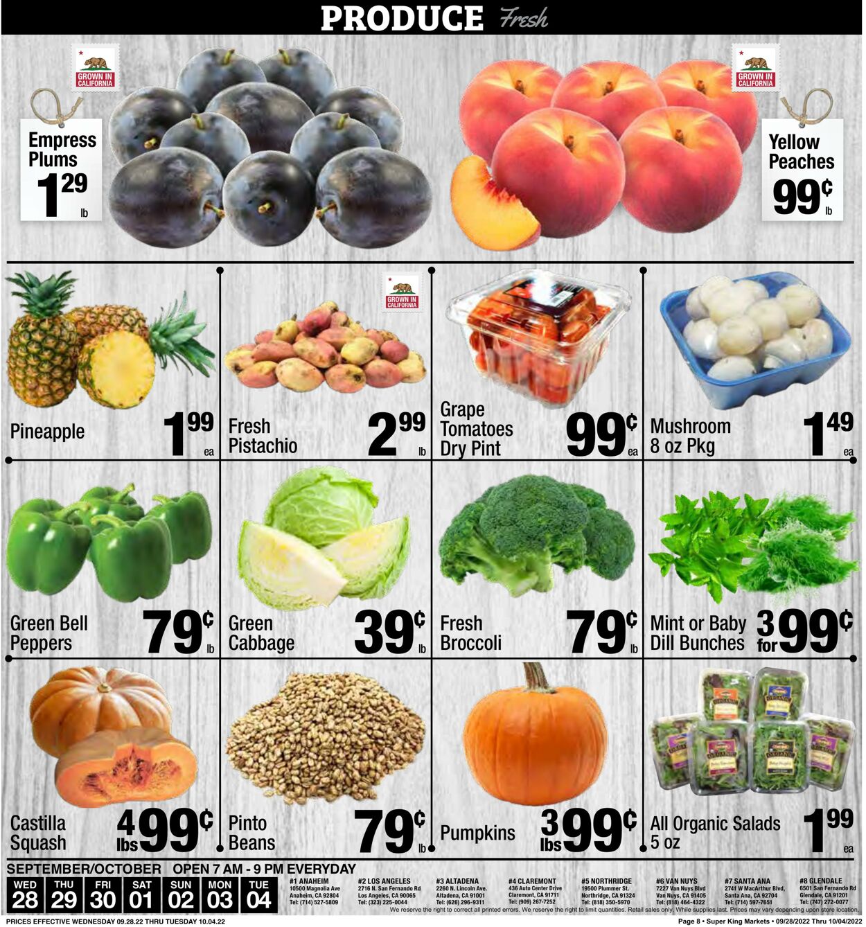 Weekly ad Super King Markets 09/28/2022 - 10/04/2022