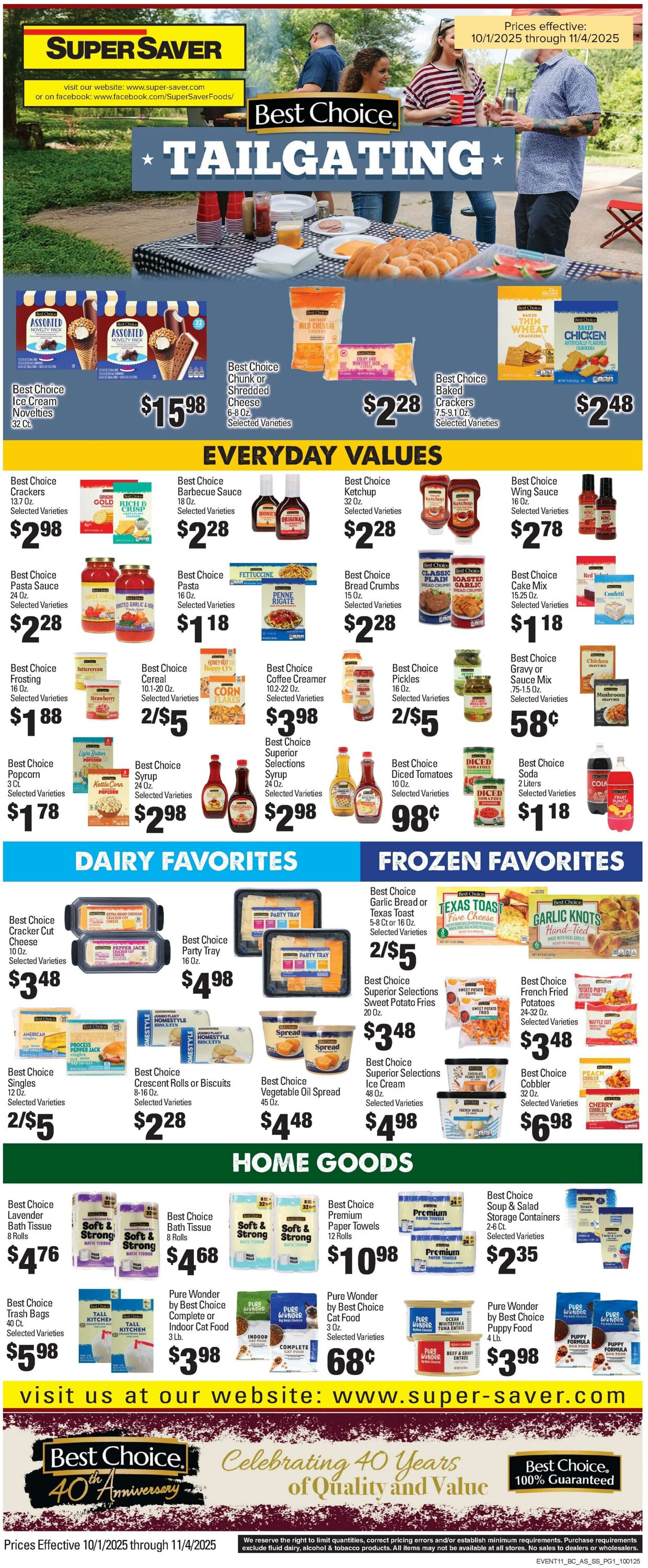 Weekly ad Super Saver 10/01/2025 - 11/04/2025