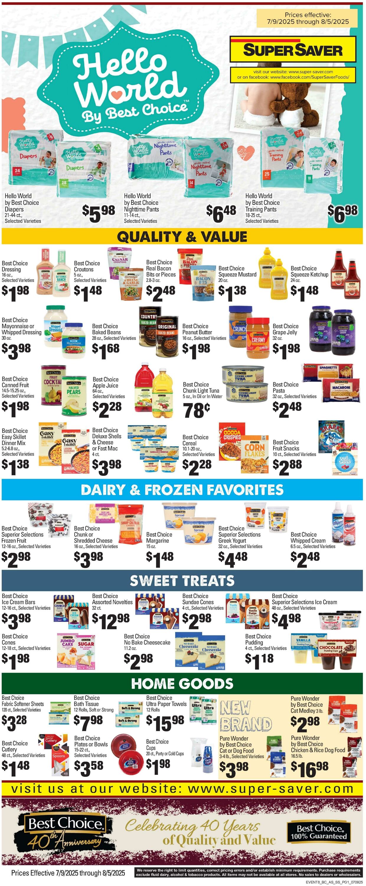 Weekly ad Super Saver 07/09/2025 - 08/05/2025