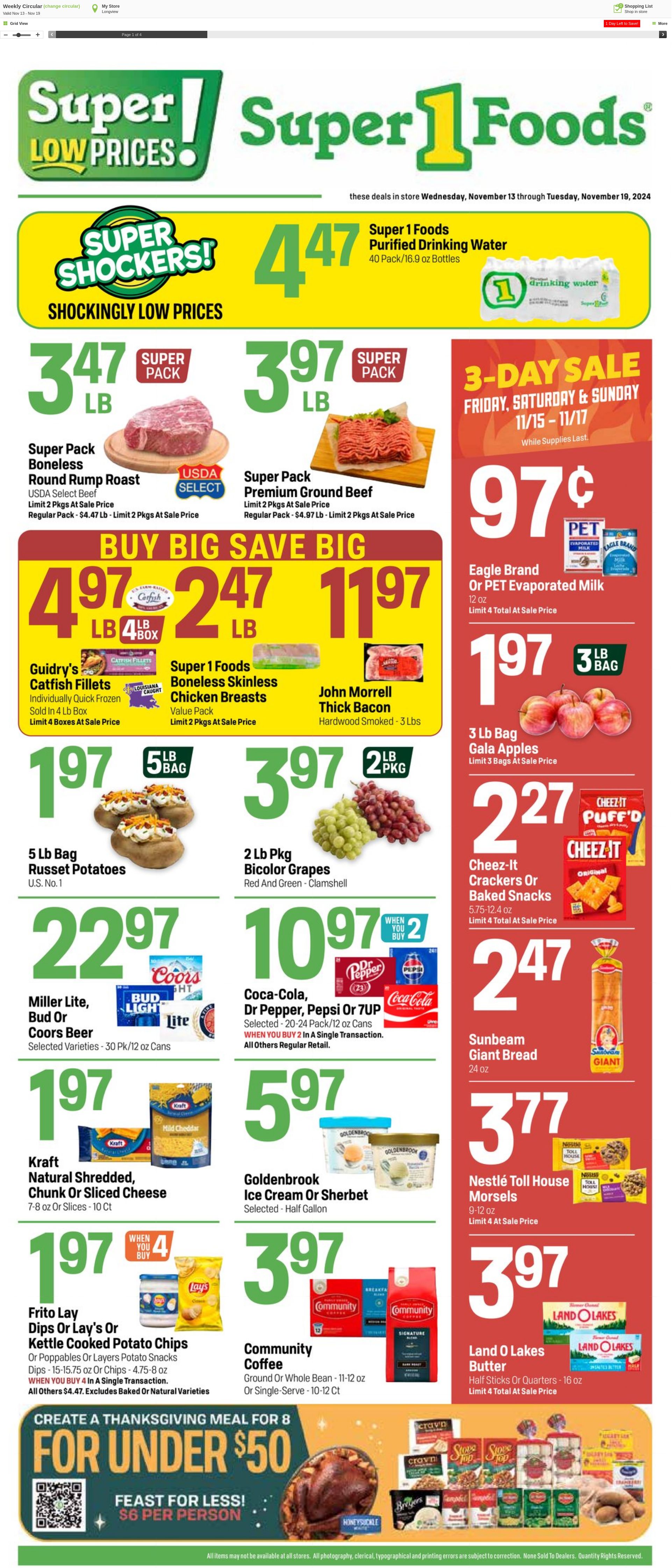 Weekly ad Super1Foods 11/20/2024 - 11/28/2024