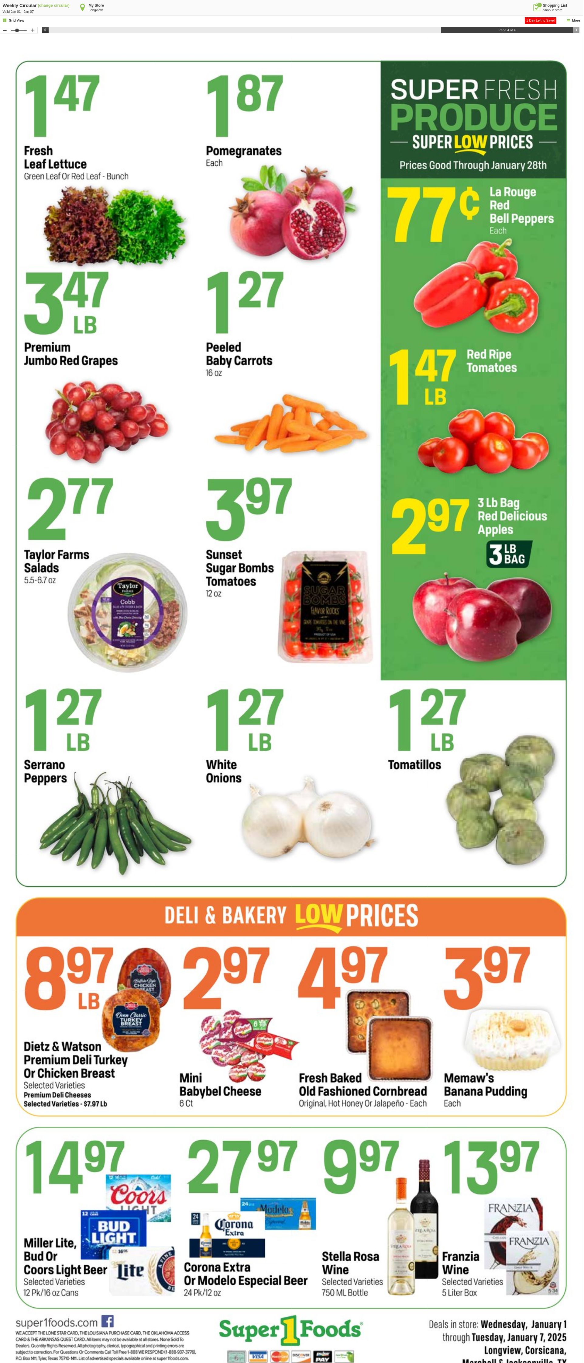 Weekly ad Super1Foods 01/08/2025 - 01/14/2025