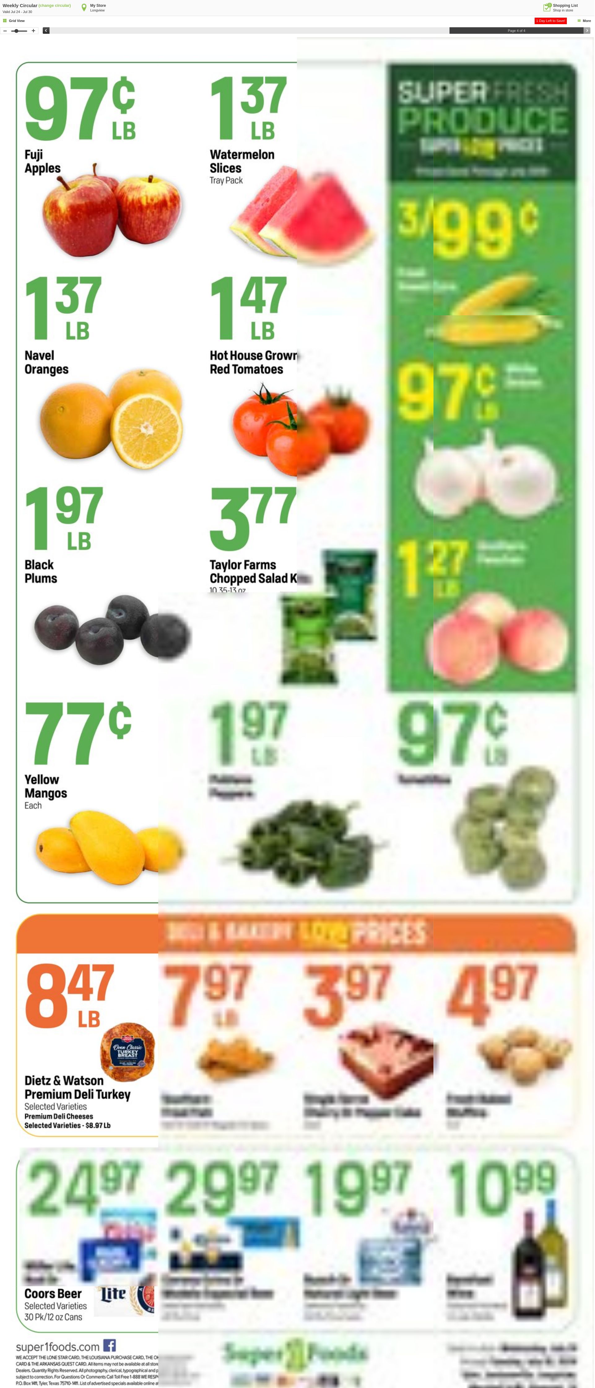 Weekly ad Super1Foods 07/31/2024 - 08/06/2024