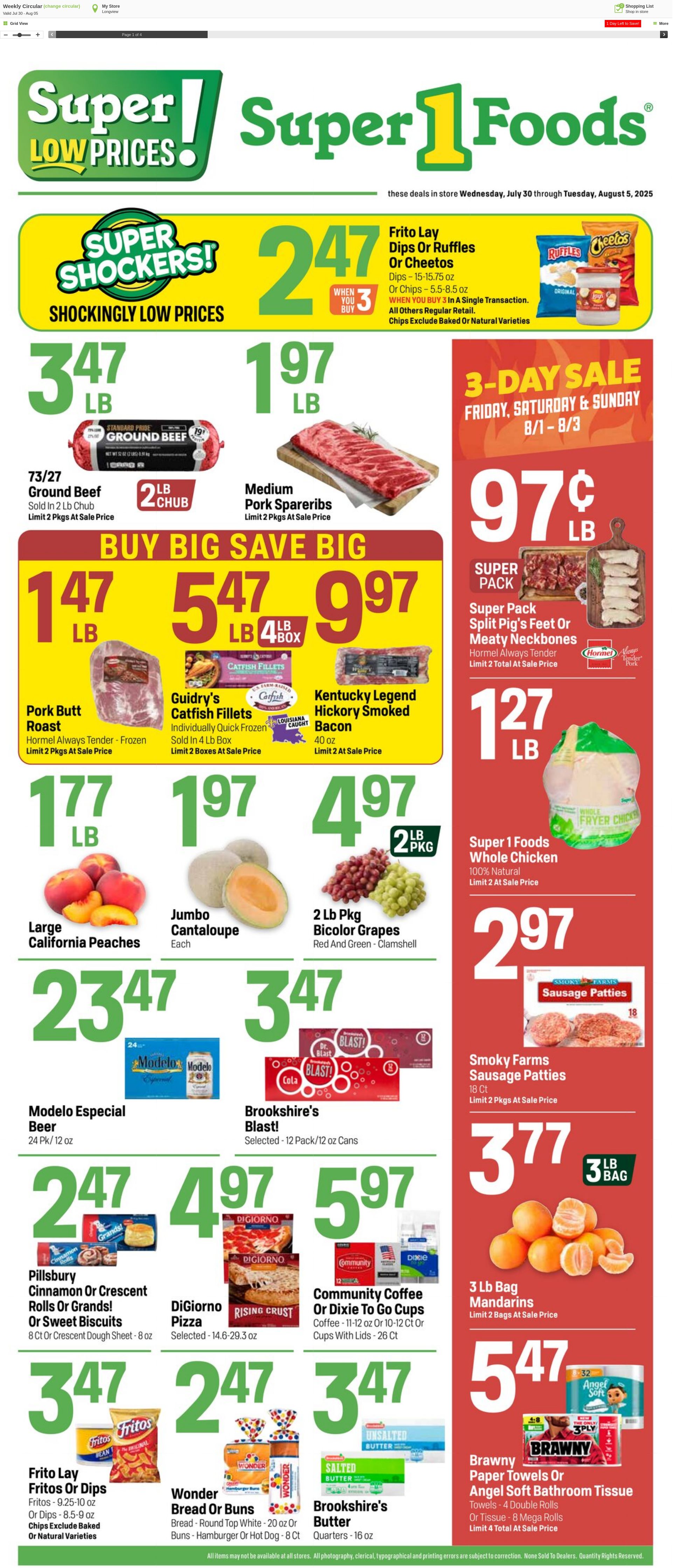 Weekly ad Super1Foods 08/06/2025 - 08/12/2025