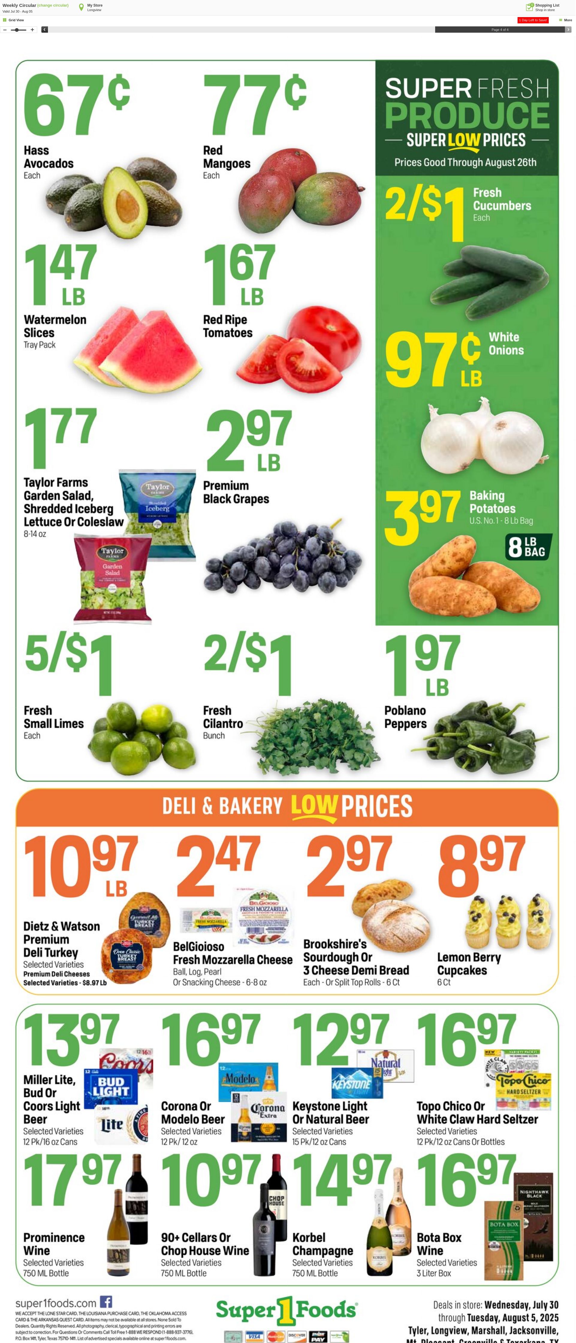 Weekly ad Super1Foods 08/06/2025 - 08/12/2025