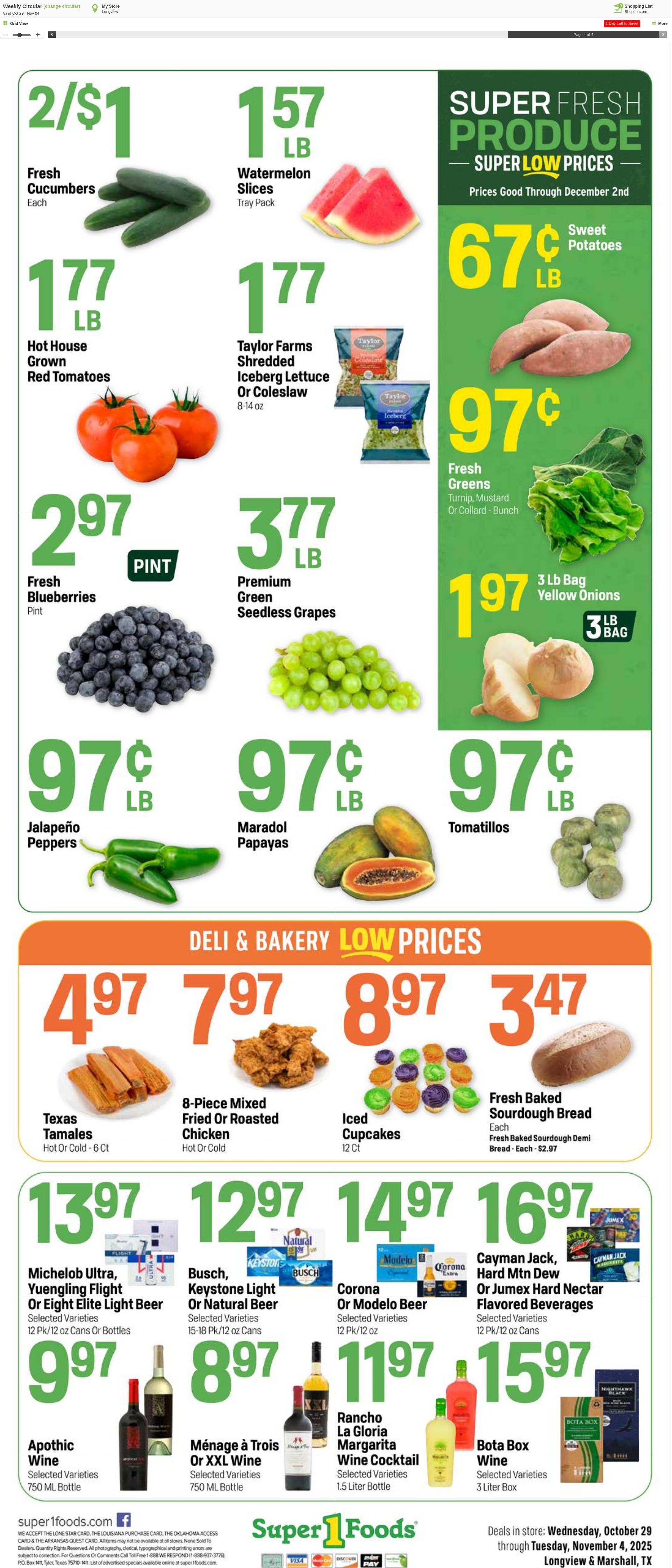Weekly ad Super1Foods 11/05/2025 - 11/11/2025