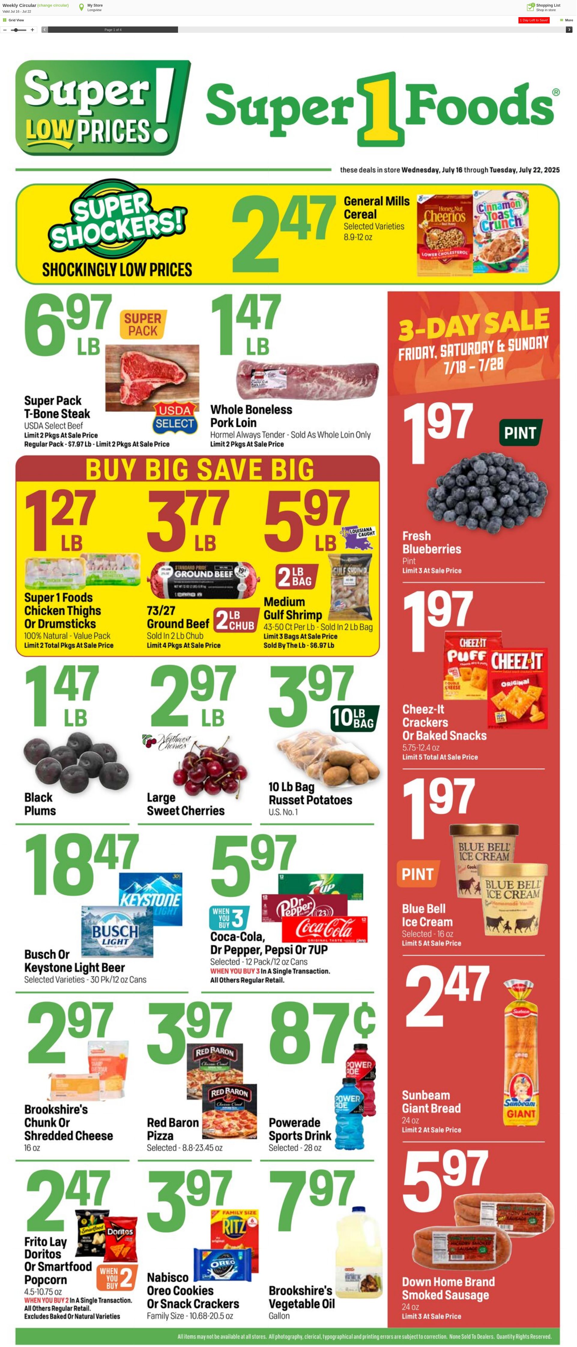 Weekly ad Super1Foods 07/23/2025 - 07/29/2025