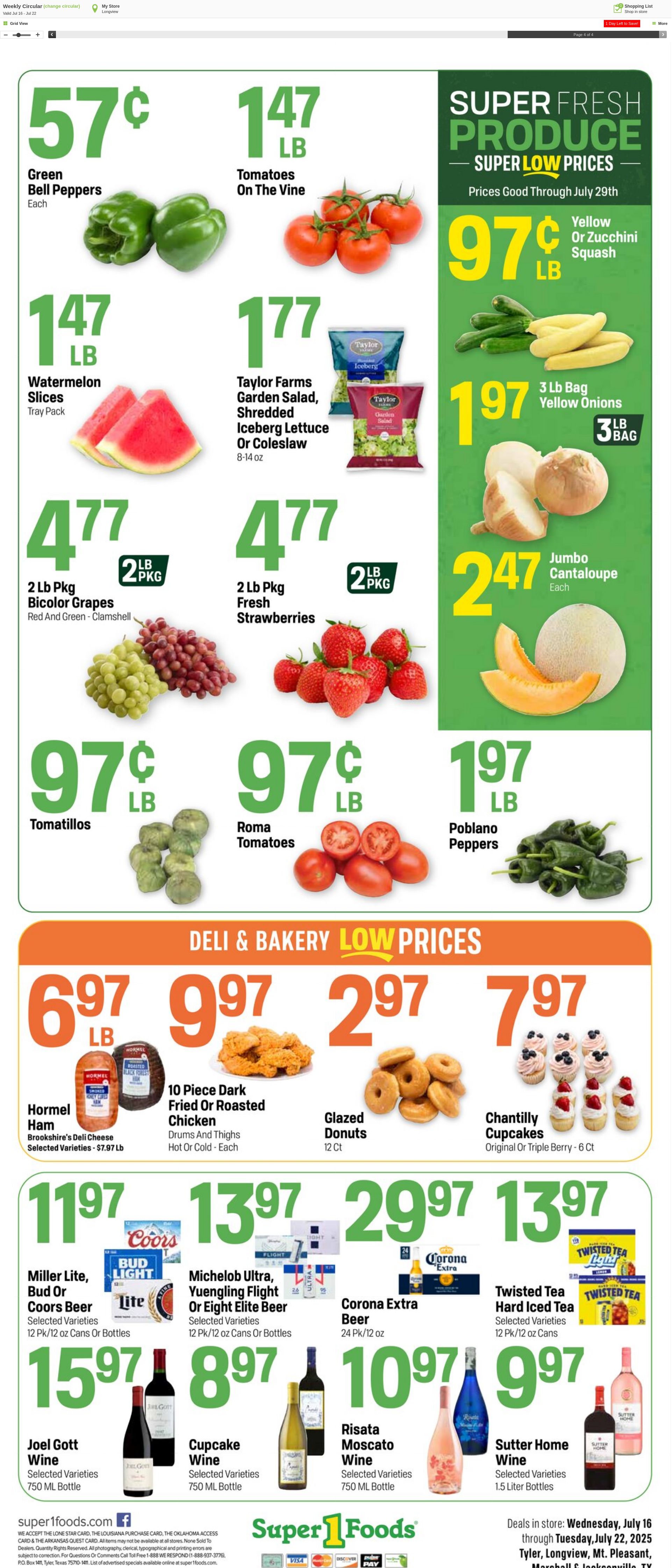 Weekly ad Super1Foods 07/23/2025 - 07/29/2025