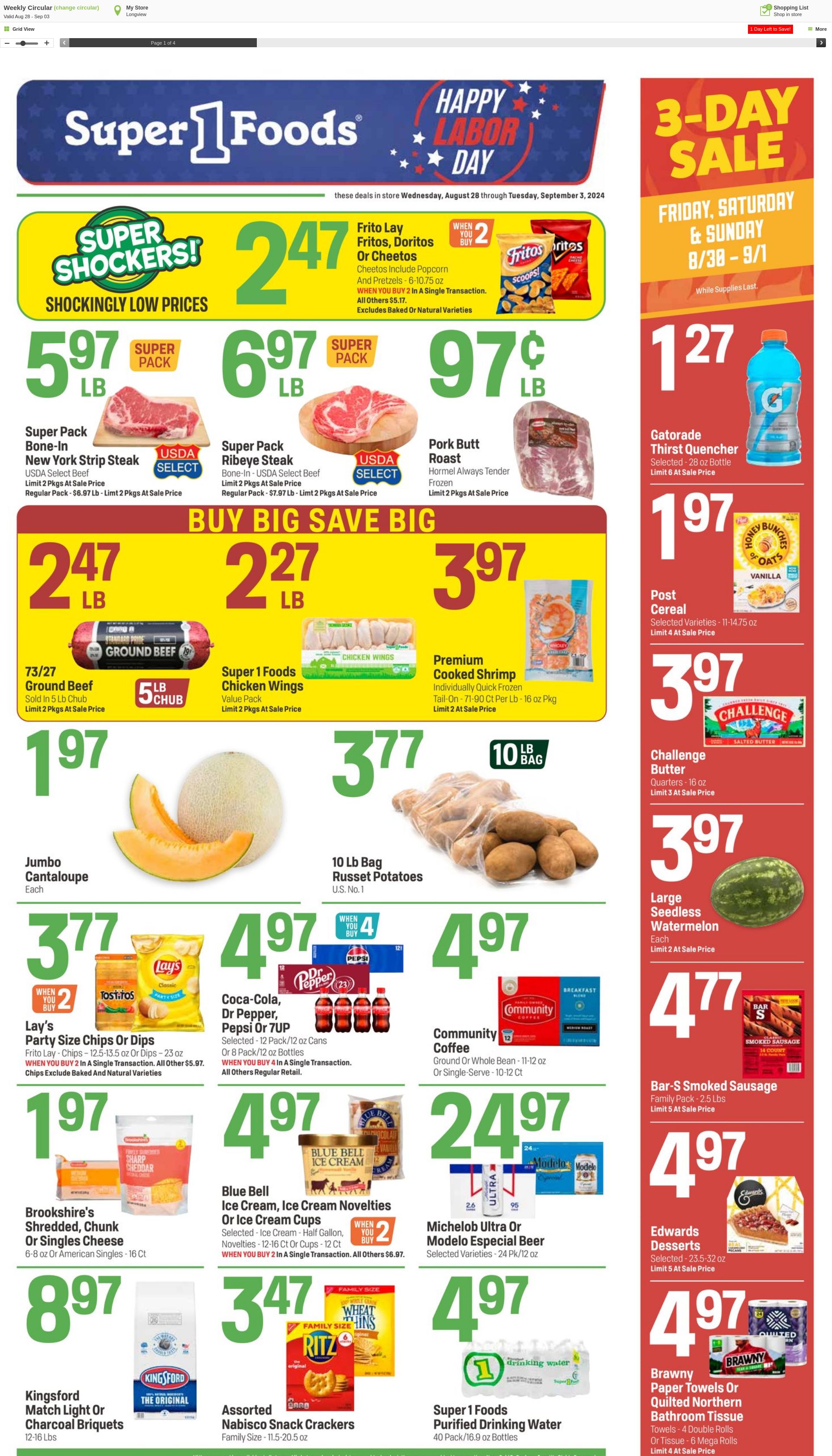 Weekly ad Super1Foods 09/04/2024 - 09/10/2024