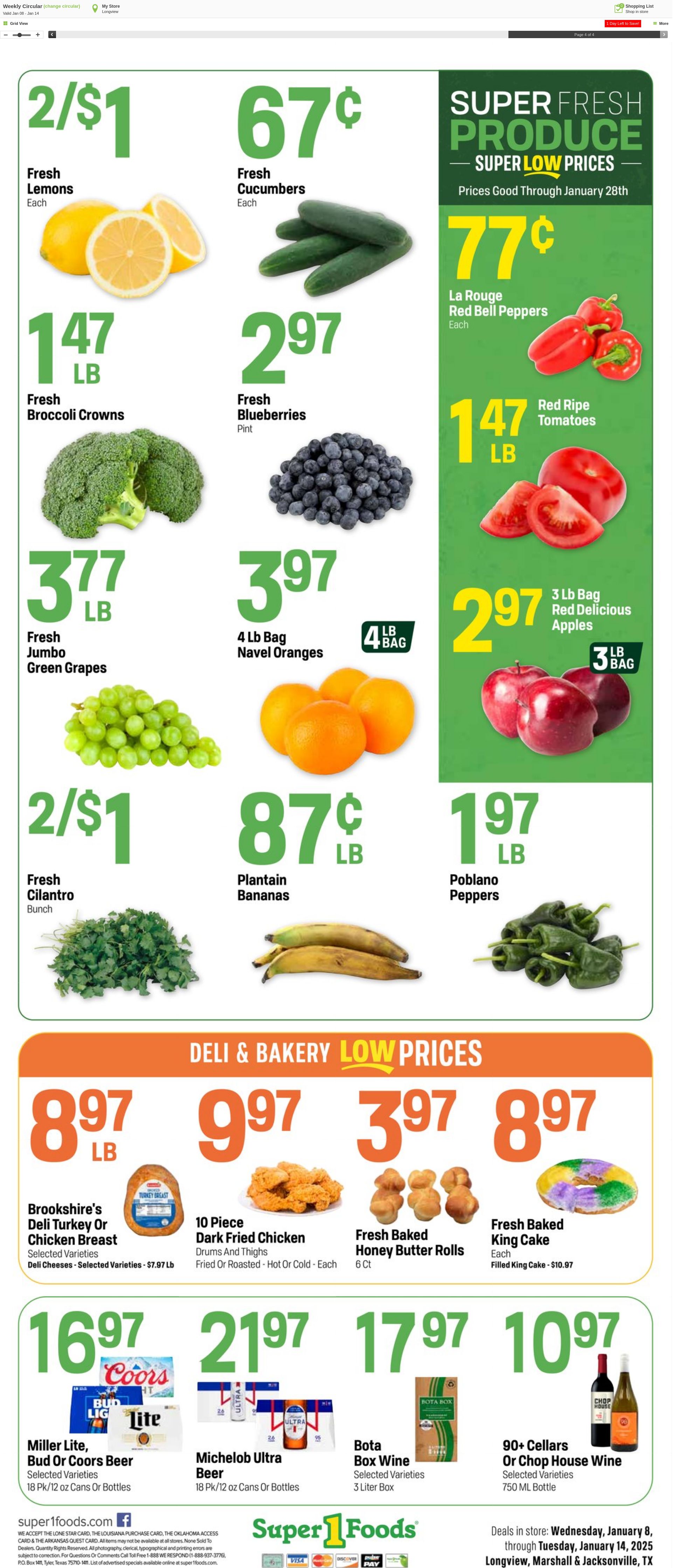 Weekly ad Super1Foods 01/15/2025 - 01/21/2025