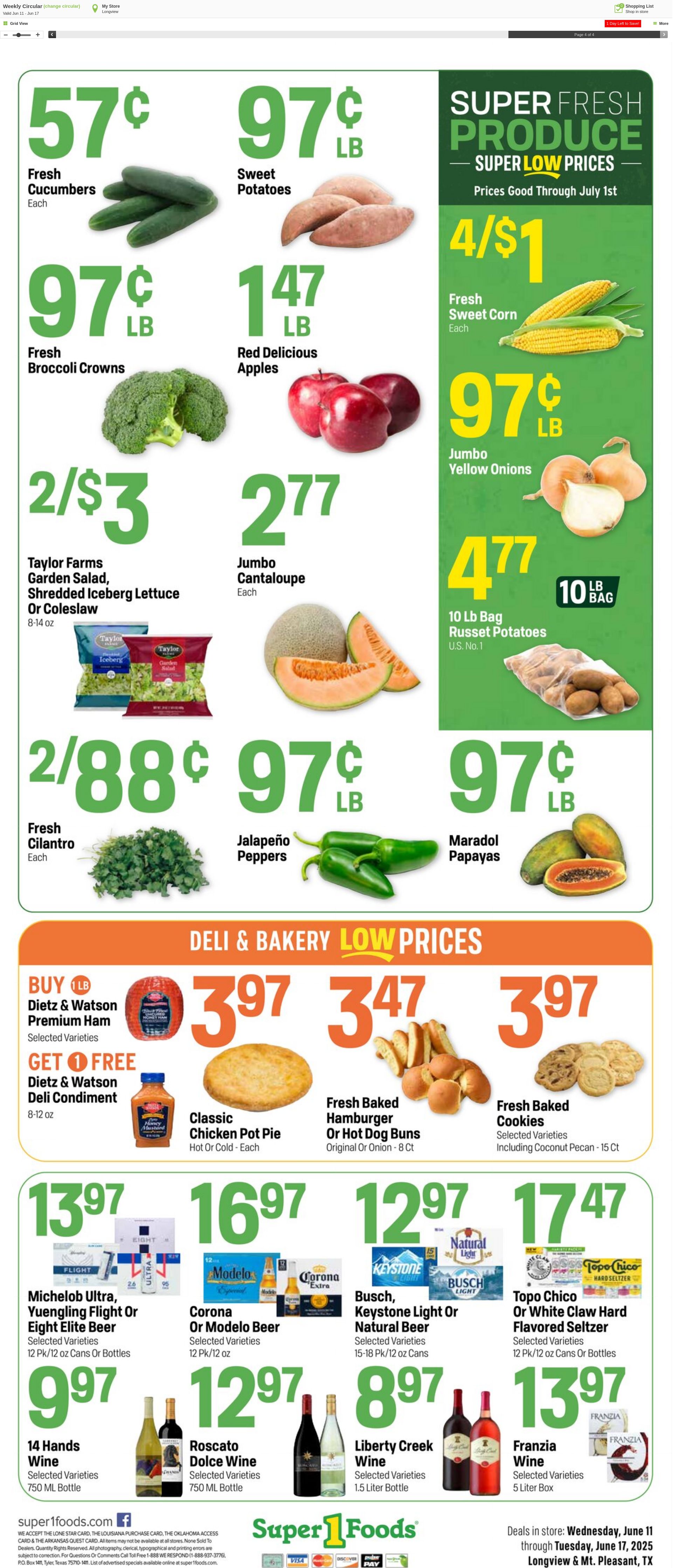 Weekly ad Super1Foods 06/18/2025 - 06/24/2025