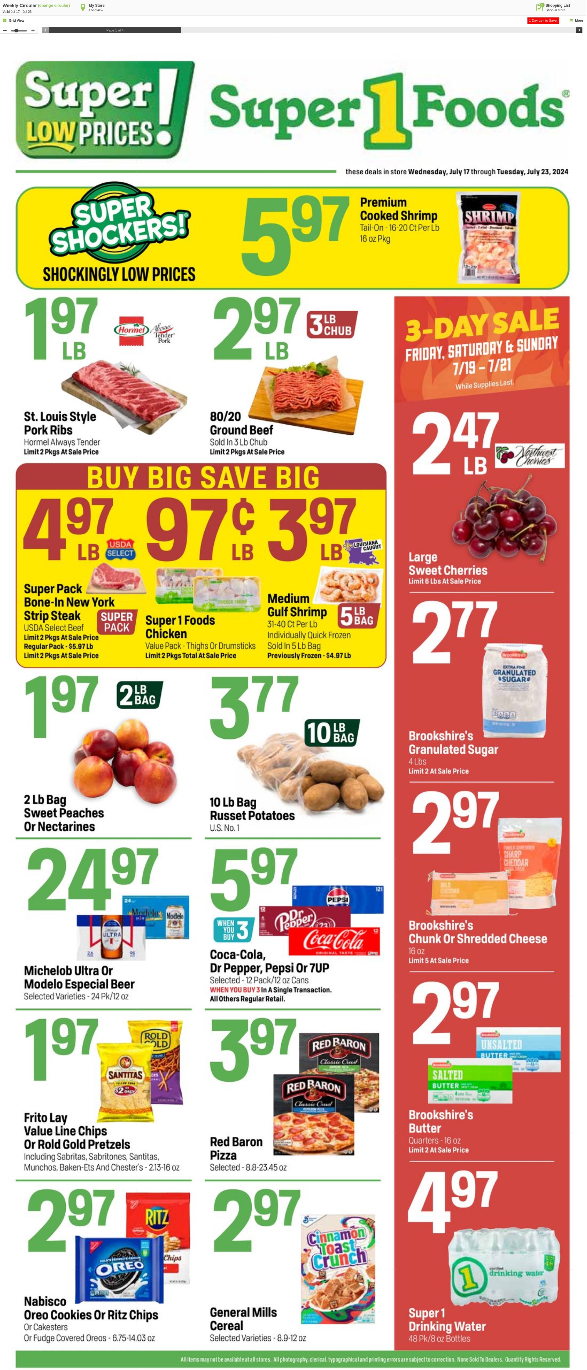 Weekly ad Super1Foods 07/24/2024 - 07/30/2024