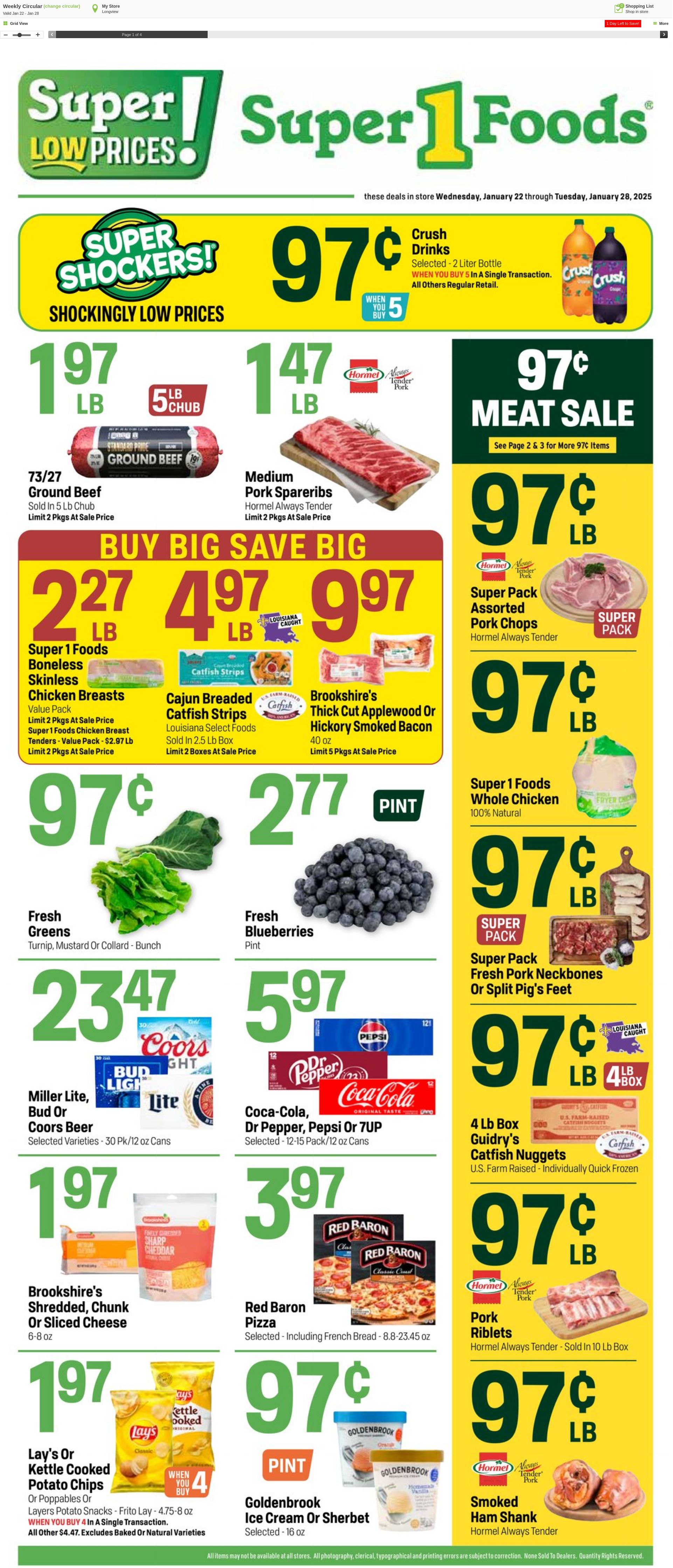 Weekly ad Super1Foods 01/29/2025 - 02/04/2025