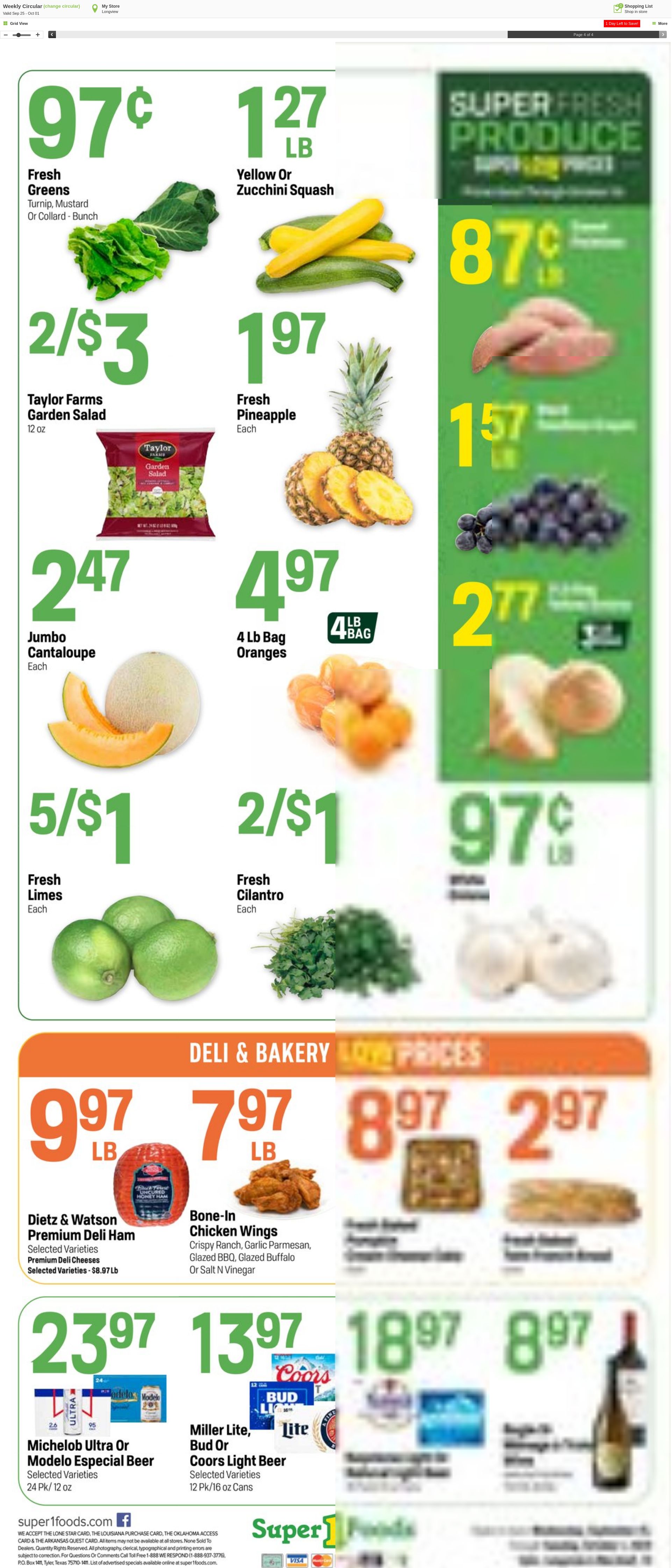 Weekly ad Super1Foods 10/02/2024 - 10/08/2024