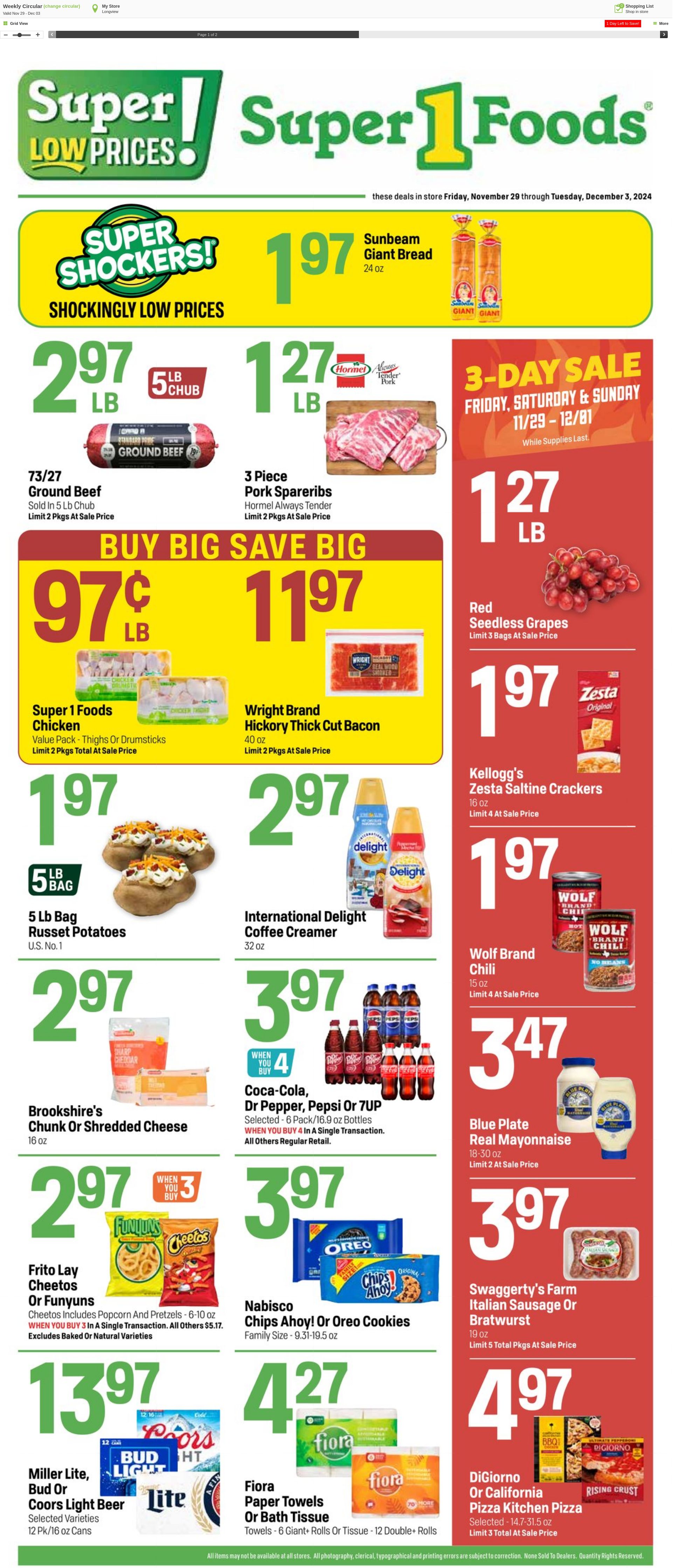 Weekly ad Super1Foods 12/04/2024 - 12/10/2024