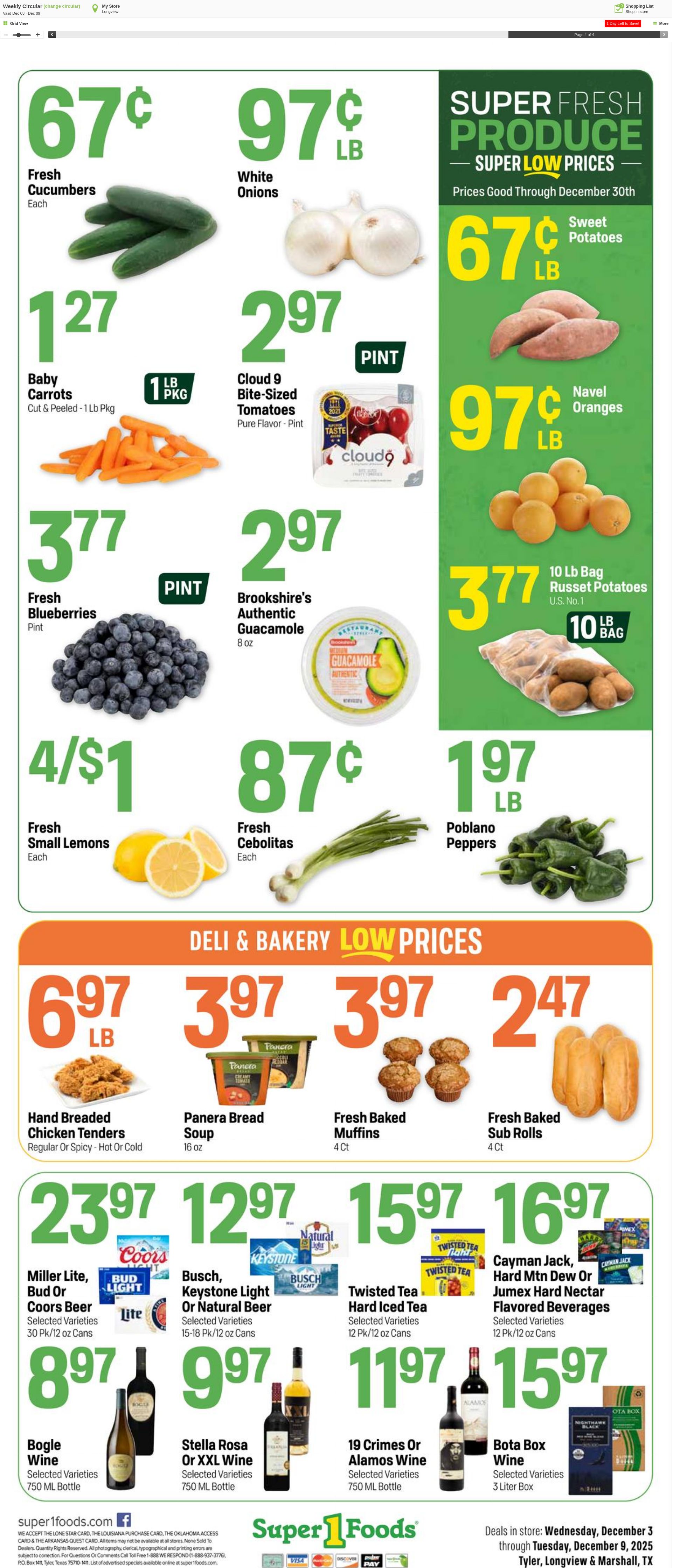 Weekly ad Super1Foods 12/10/2025 - 12/16/2025