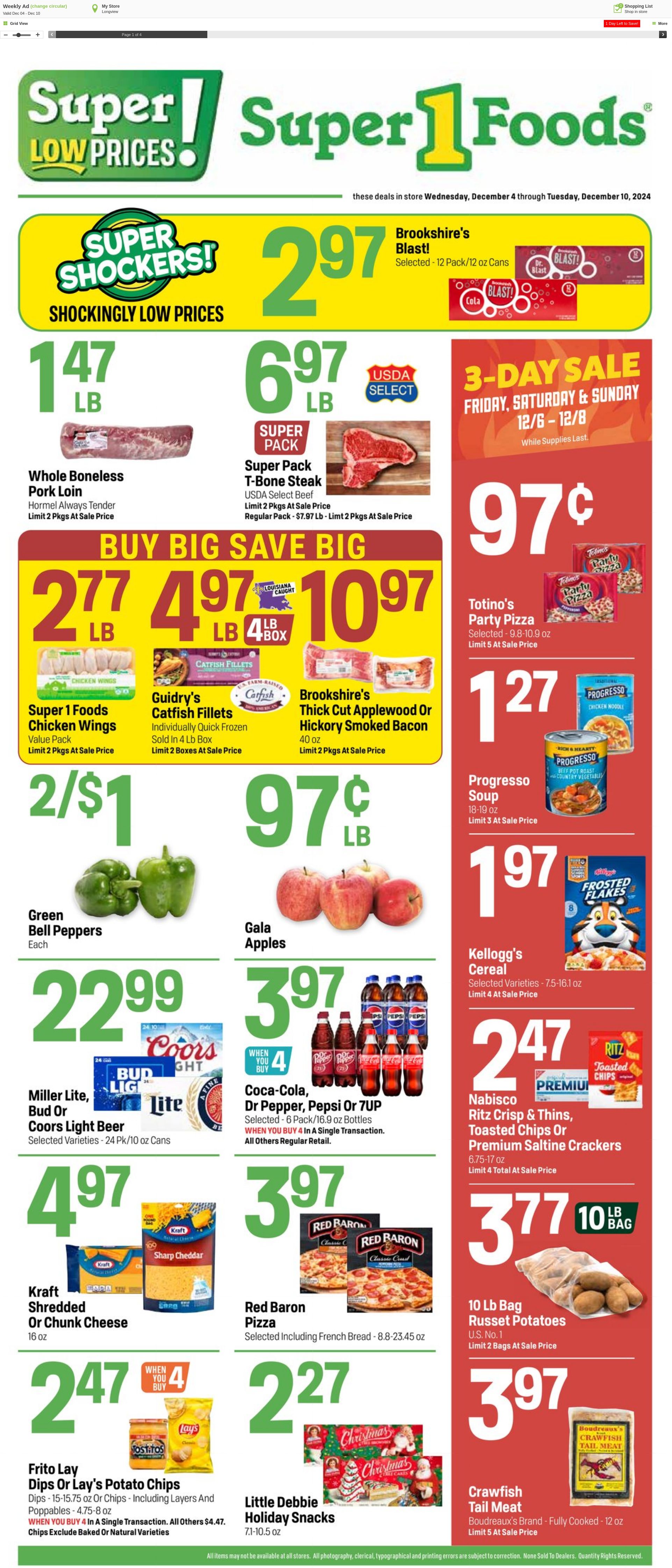 Weekly ad Super1Foods 12/11/2024 - 12/17/2024