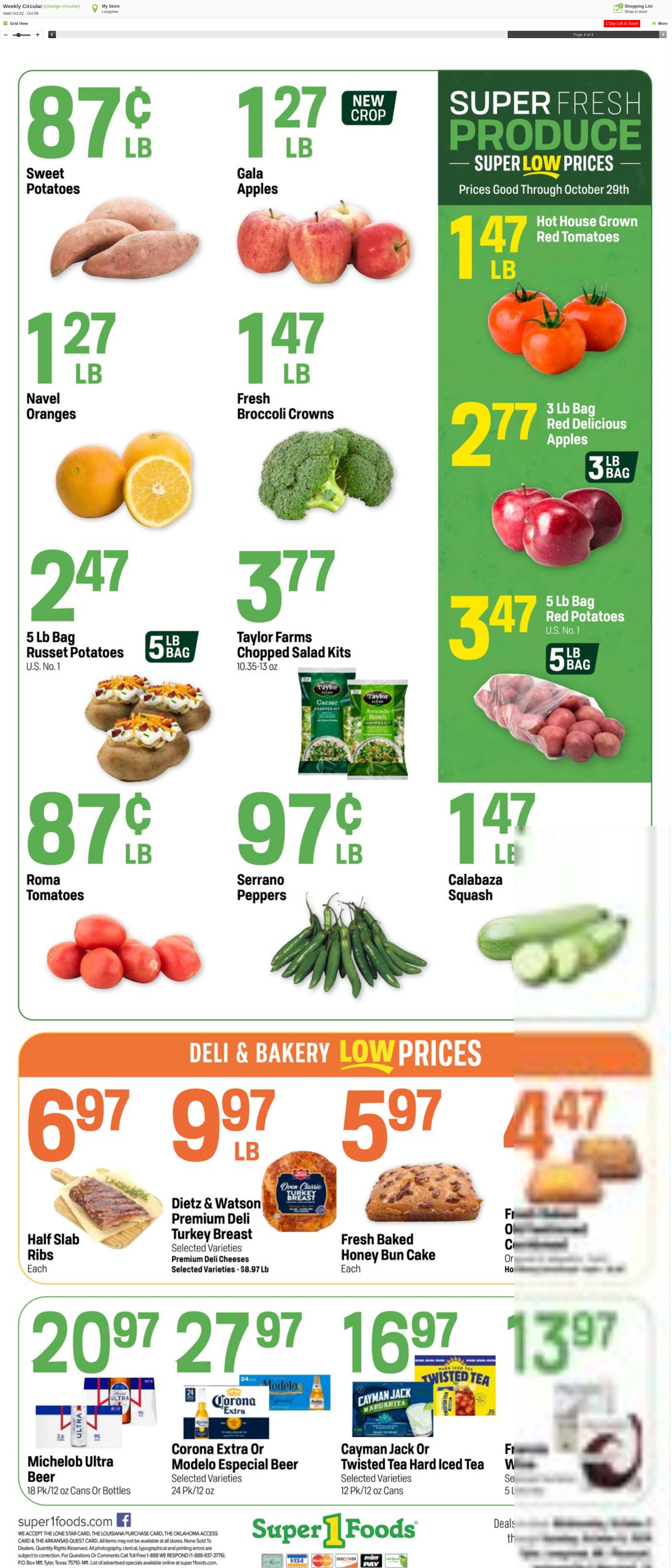 Weekly ad Super1Foods 10/09/2024 - 10/15/2024