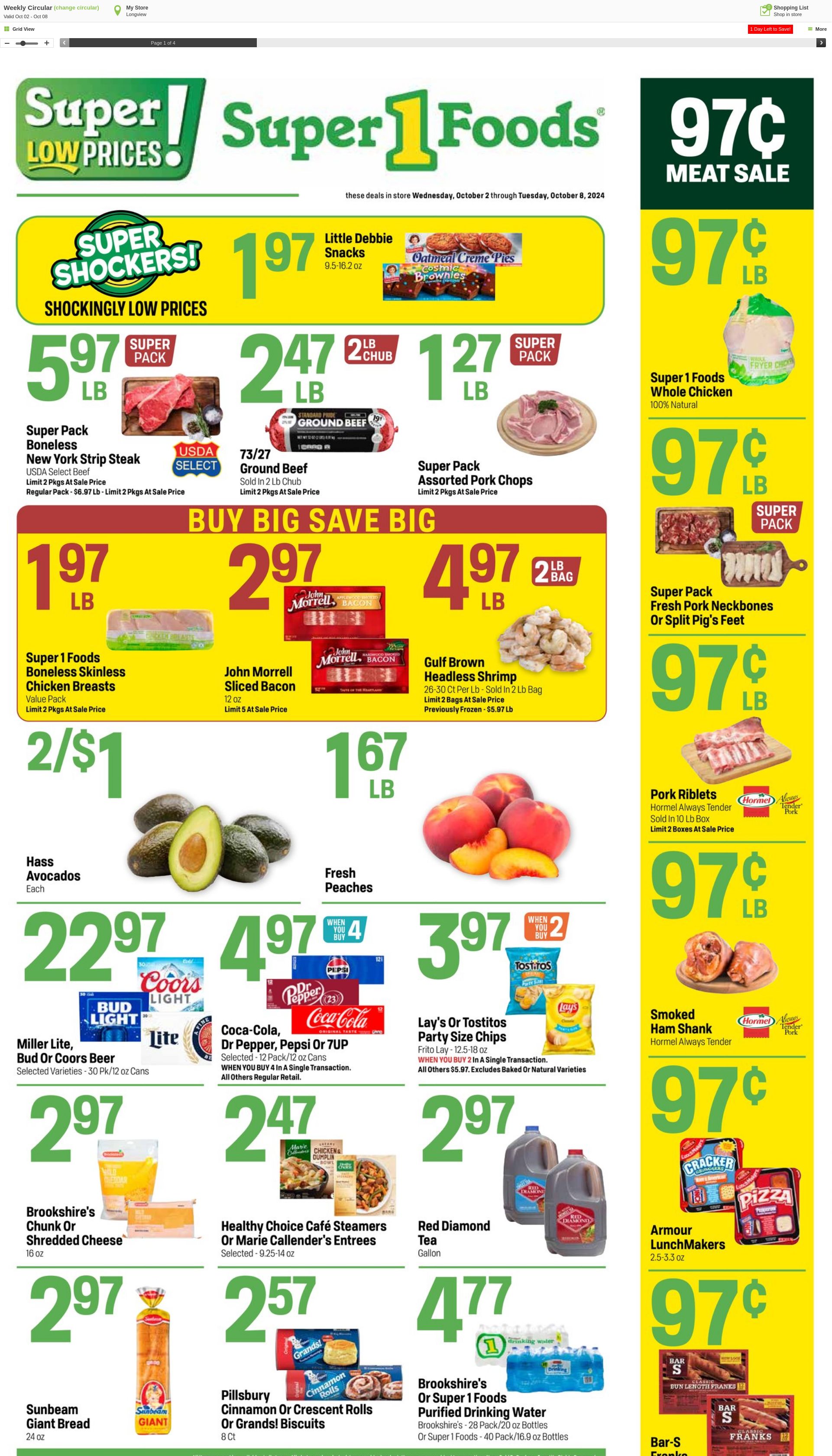 Weekly ad Super1Foods 10/09/2024 - 10/15/2024