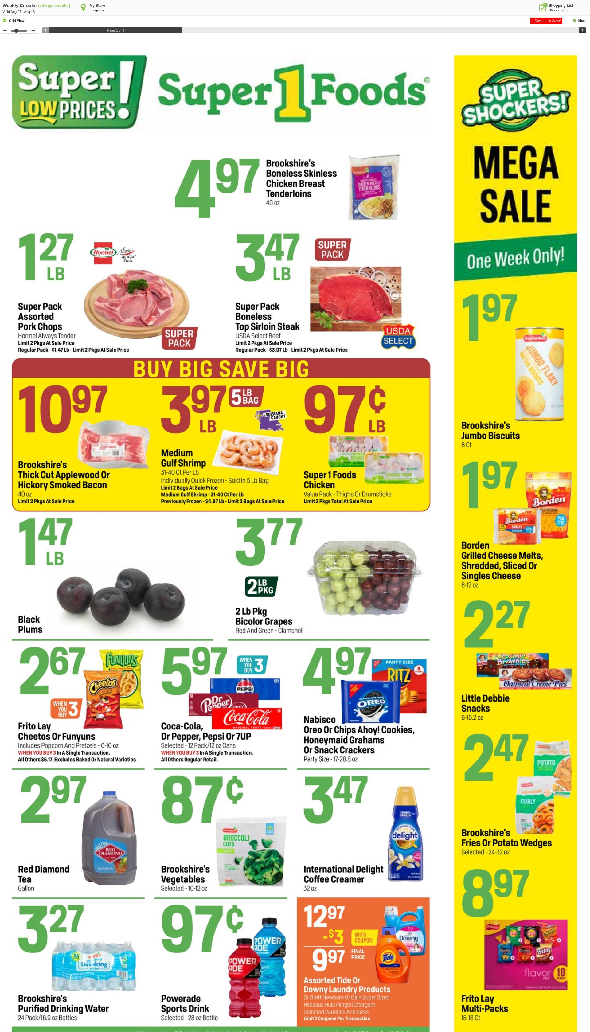 Weekly ad Super1Foods 08/14/2024 - 08/20/2024